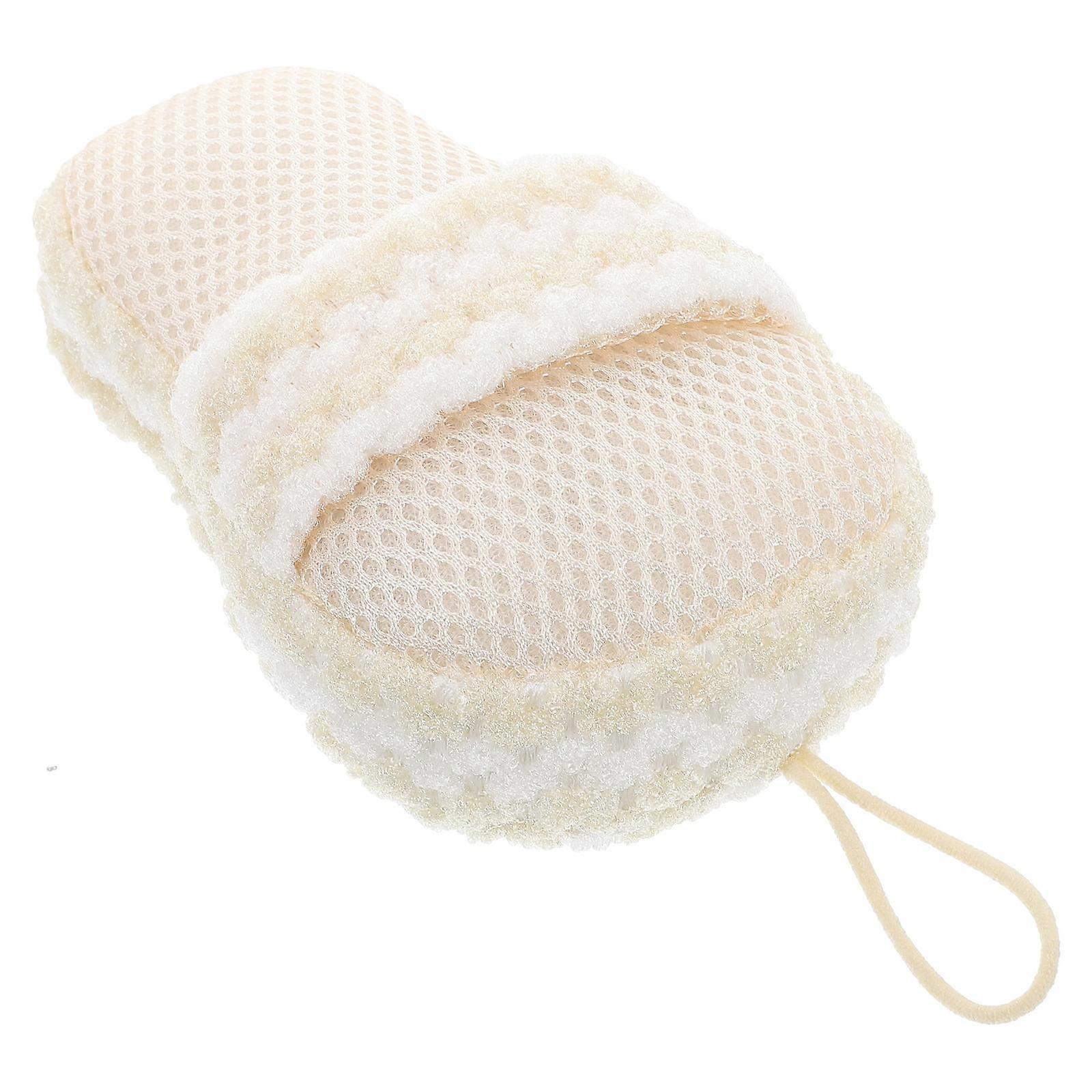 Beige Body Scrubber Bath Sponge for Shower Soft Loofah