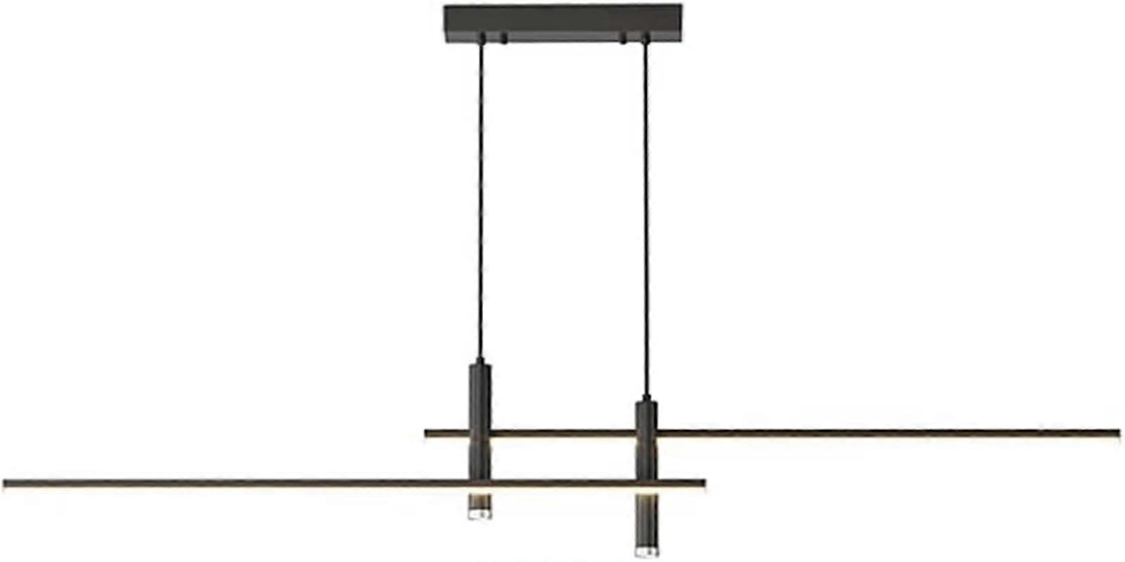 LED Chandelier with Adjustable Brightness, Modern Linear Kitchen Island Pendant Light, Metallic Finish