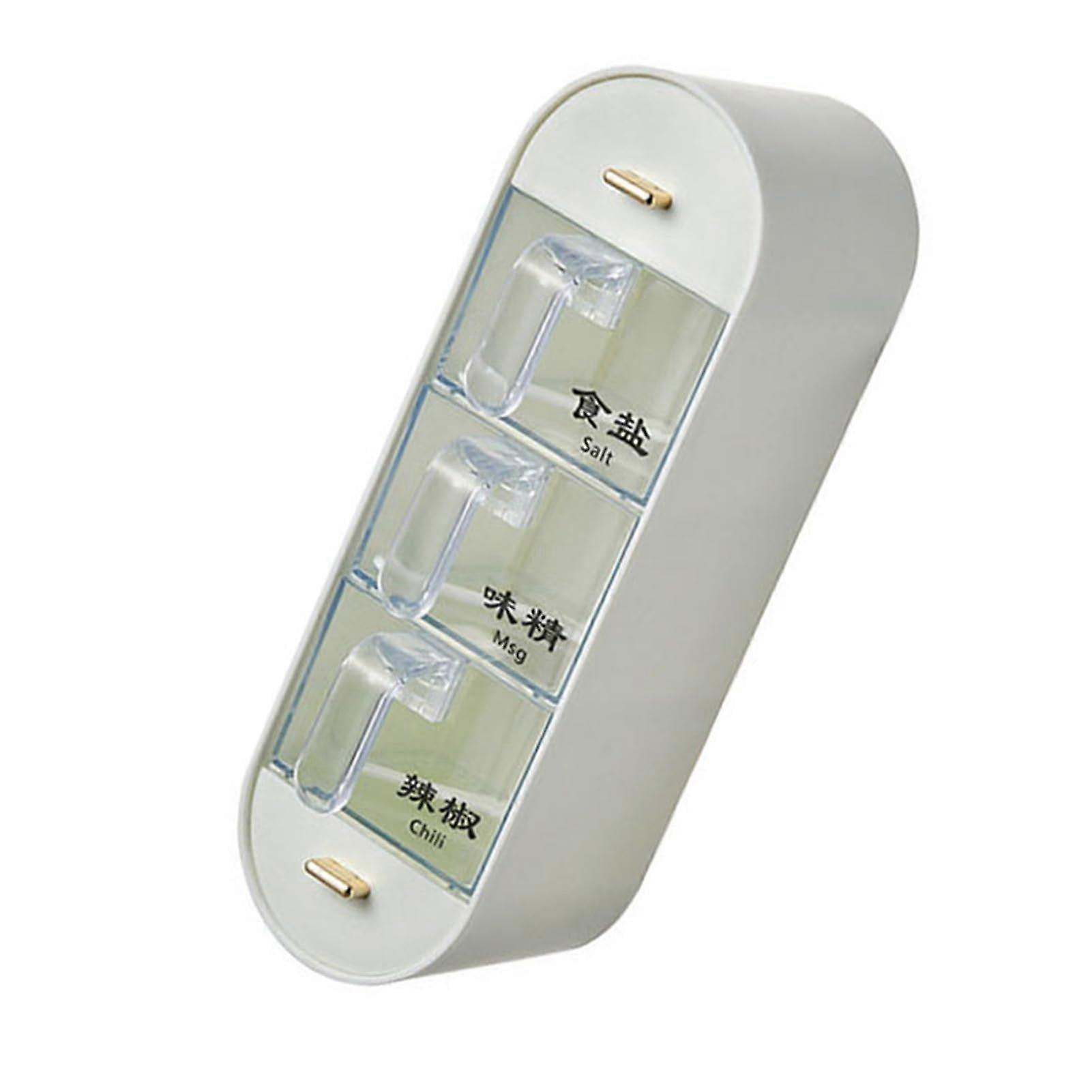 Wall Mounted Spice Rack with NoDrill Installation, SpaceSaving Plastic Kitchen Condiment Organizer