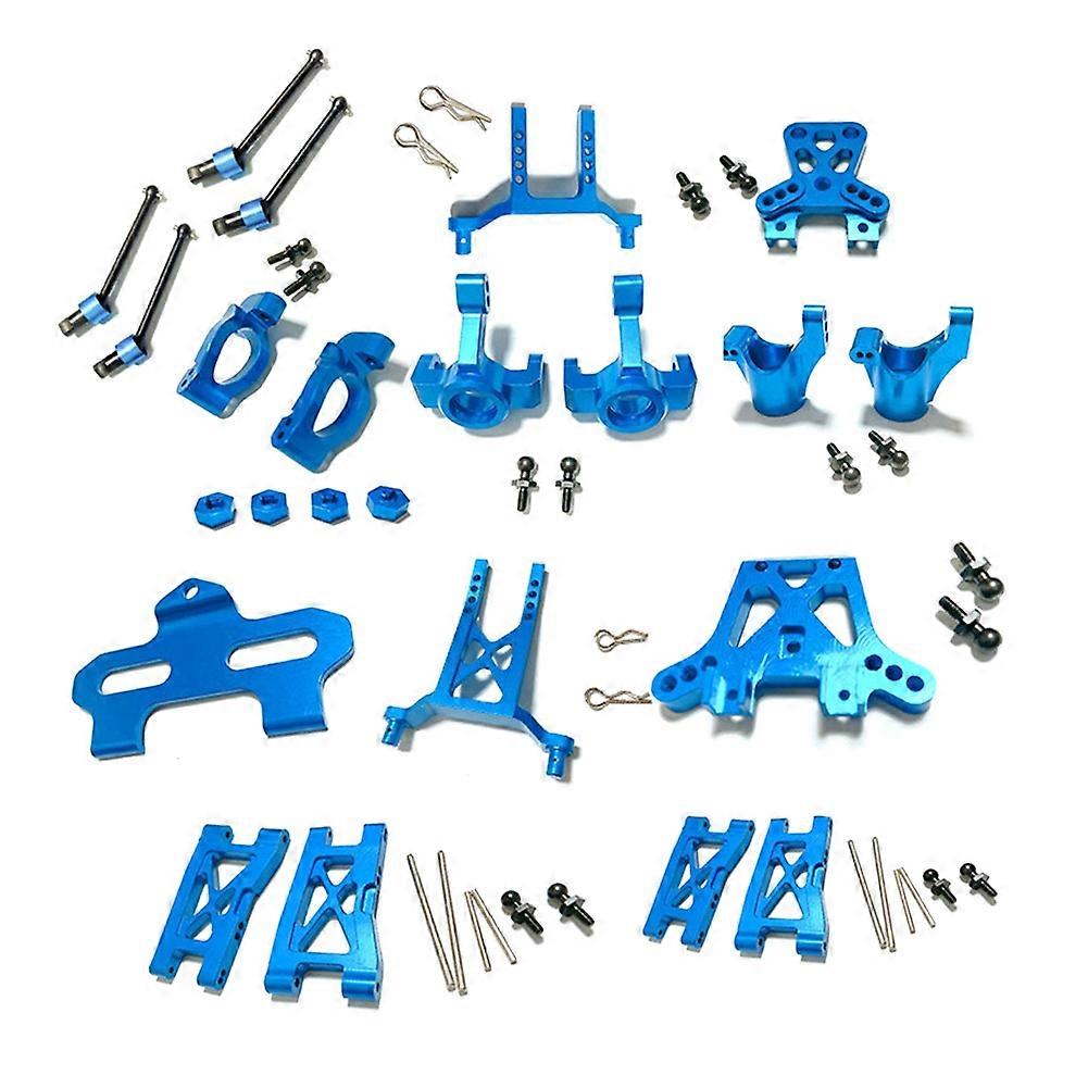  Metal Upgrade Parts Kit Caster Block Steering Blocks Suspension Arm for Traxxas LaTrax Teton 1/18 RC Car Blue
