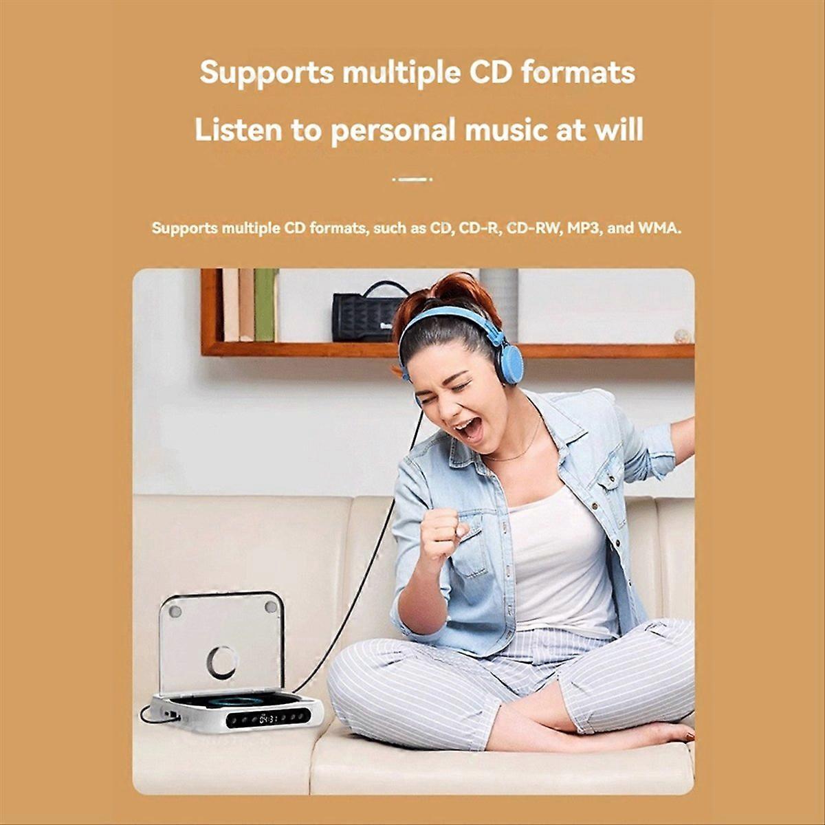 Bluetooth CD Player Portable BT Speaker LED Screen Stereo Player