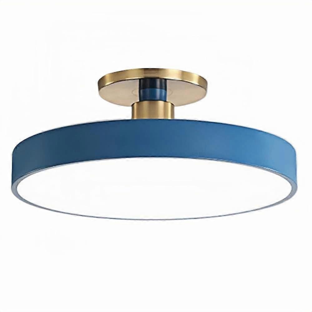 LED Ceiling Light 30cm Blue Flush Mount Fixture with Remote Dimmable Color Temperature for Bedroom