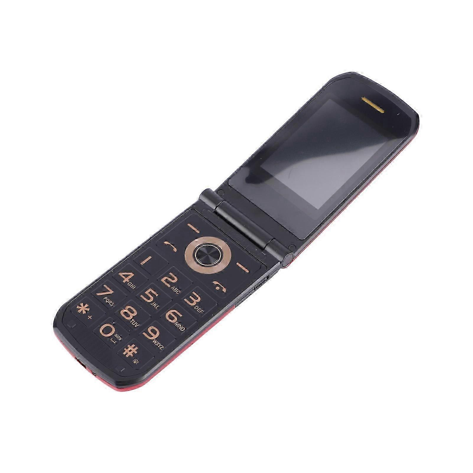 טלפון נייד 4G לגיל הזהב עם כפתורים גדולים, צליל צלול, כפתור SOS, מסך כפול, סוללה 4800mAh לקשישים, אדום_lhh