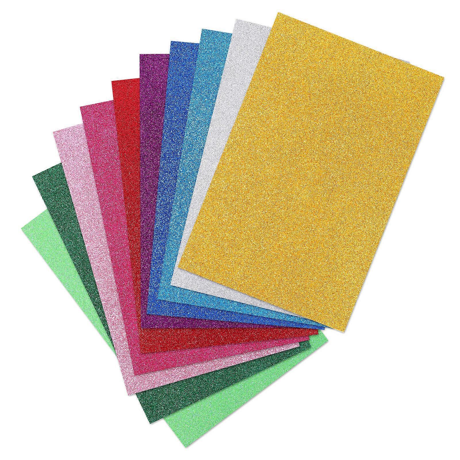Supvox 10pcs Colorful EVA Sheets Handicraft Sheets Glittering Assorted Colored Sheets for Kids Art & Crafts Projects