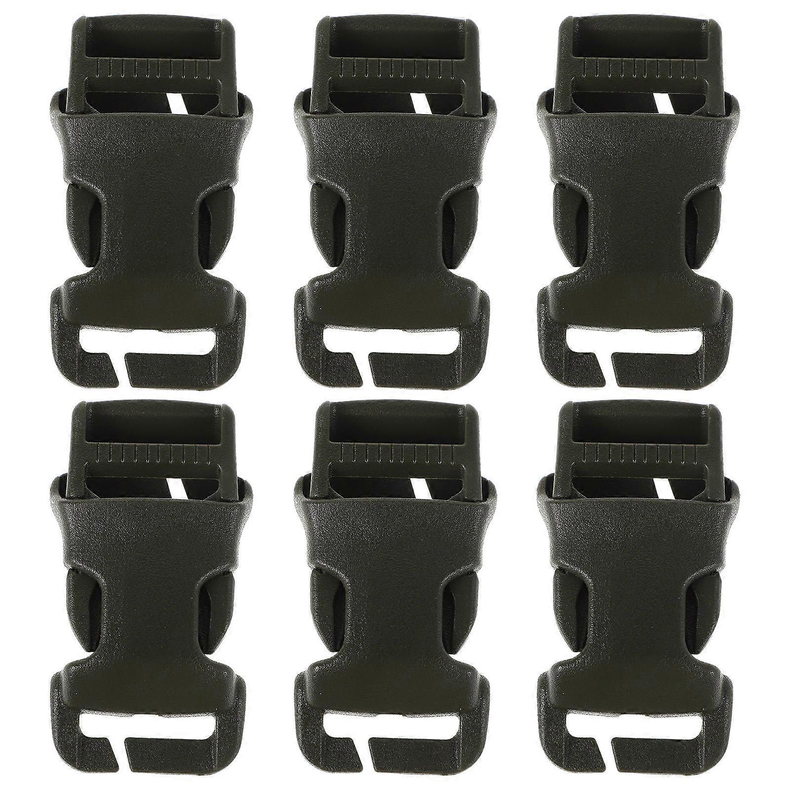 Backpack Strap Keeper Plastic Buckles Heavy Duty Clips 6Pcs Set Green