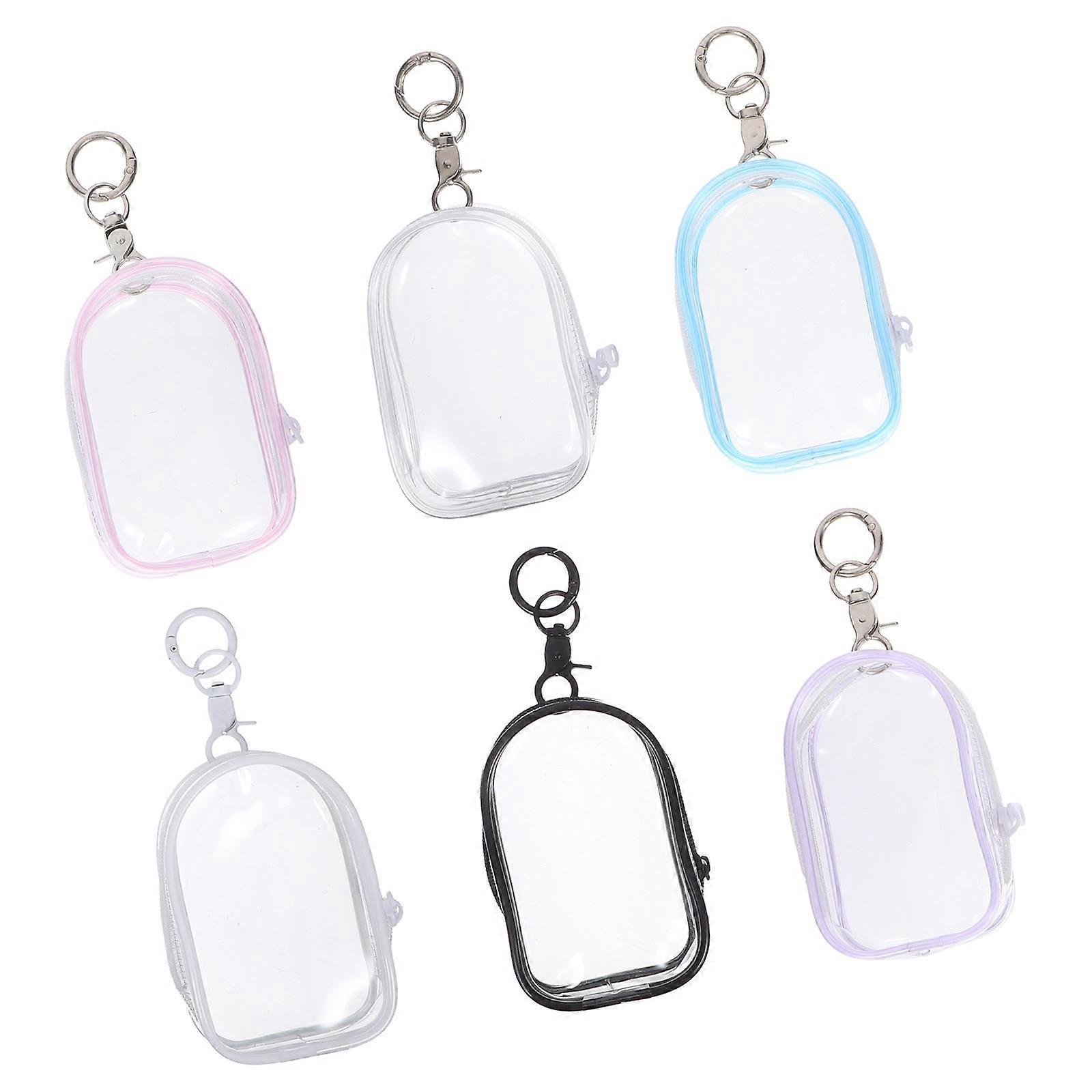 Toy Display Case Clear Figure Display Bag for Dolls 6Pcs Portable Carrying Pouch