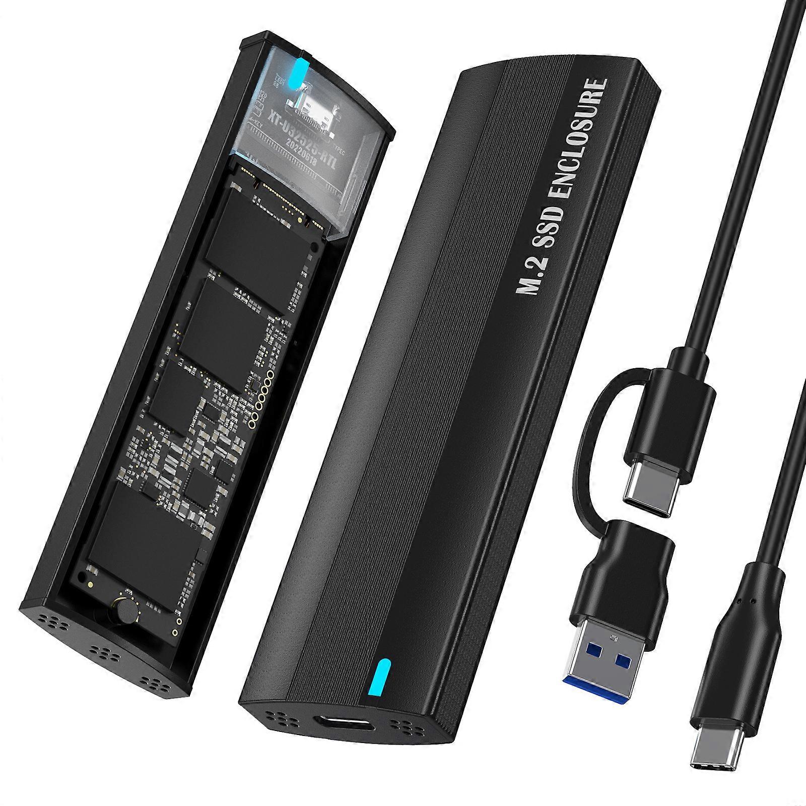 Aluminum  NVMe Sata Disk Enclosure Box Support USB 3.1 10Gbps Fast Data Transfer and Easy Installation Toolless Multicolor