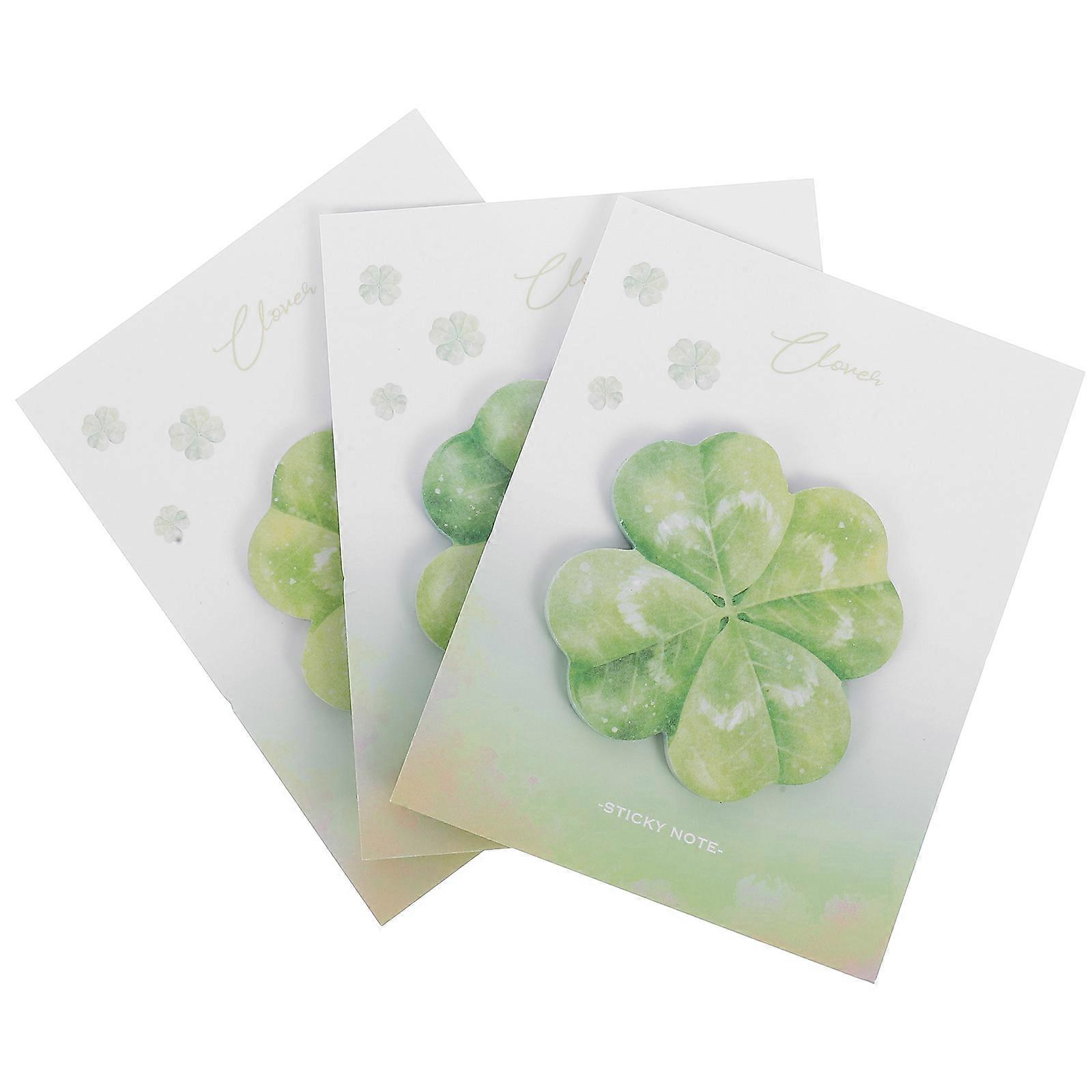 Four Leaf Clover Memo Notes for Writing 3Pcs St Patrick's Day Notepads