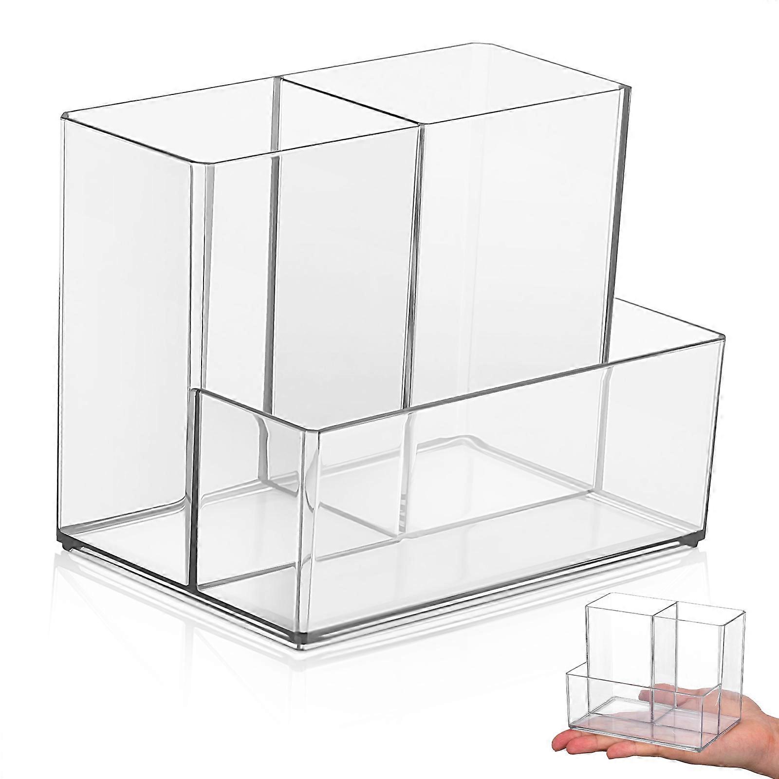 Clear Acrylic Makeup Brush Organizer for Desktop Storage Use