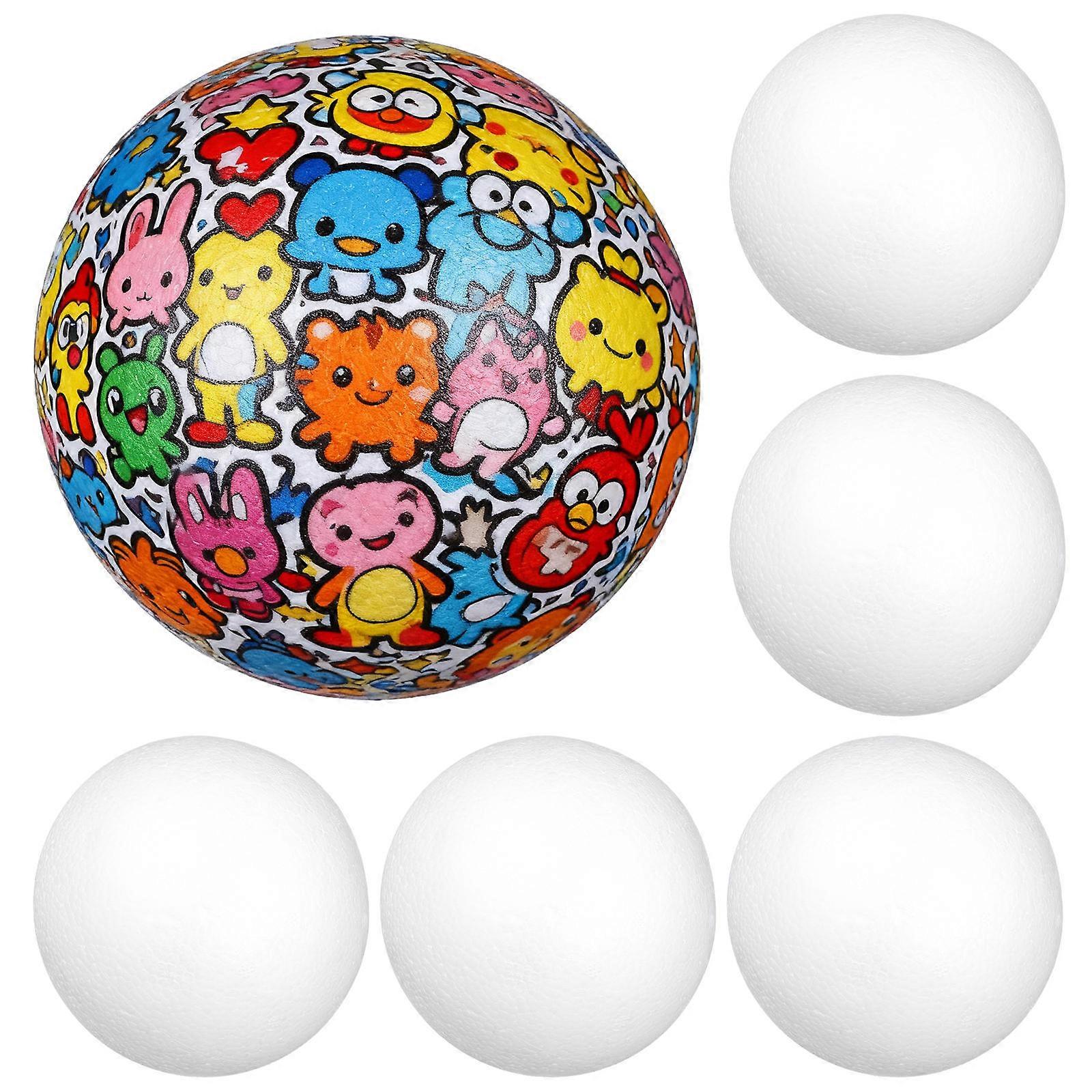 Foam Ball Solid Ball for Decoration 6Pcs White Children Craft Material