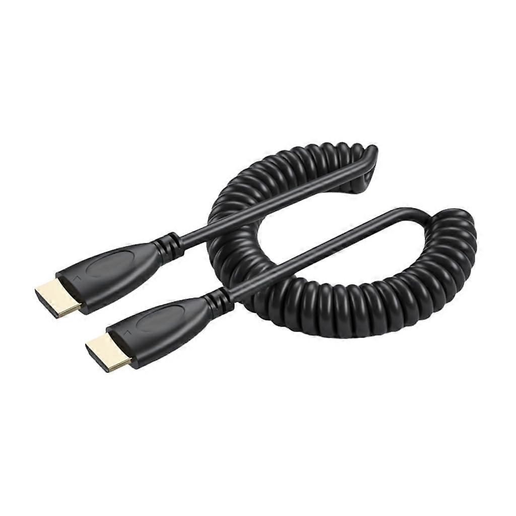 90 Degree HDMI Cable Spring Coiled with GoldPlated Connectors 1080P Support Angled Design