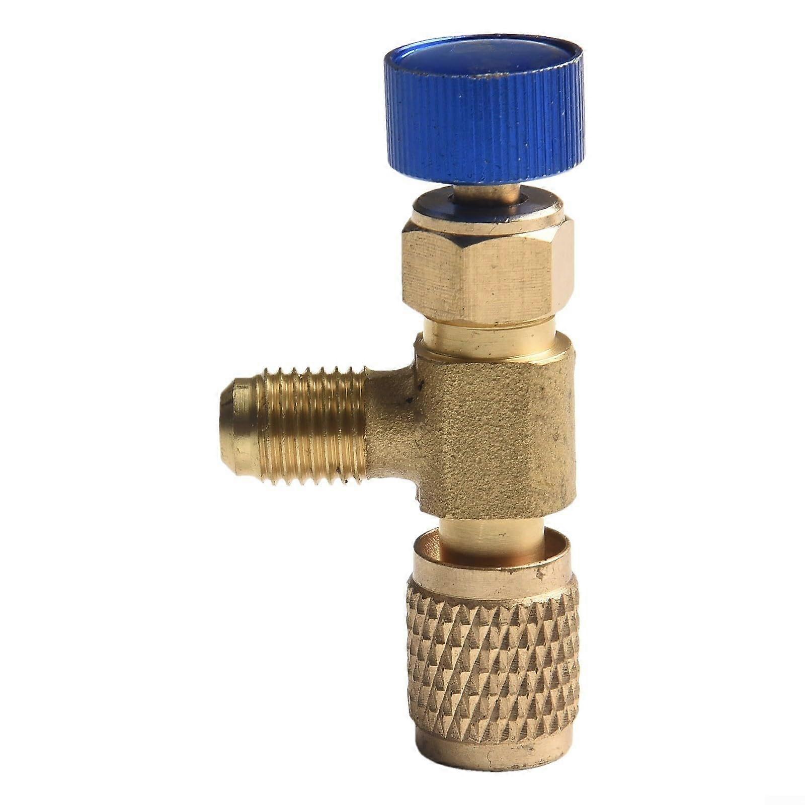 Brass Valve for Connecting AC Coolant Hoses, R22 Compatible, Compact Bottom Port Connection