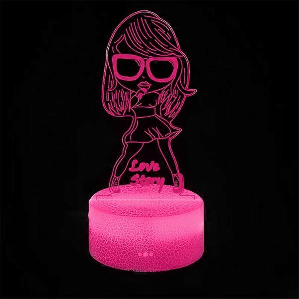 3D-LED-Nachtlicht von Taylor Swift mit 16 wechselnden Farben – Schreibtisch- und Nachttischlampe – Heimdeko – Geschenkidee für Swiftie-Fans zu Weihnachten oder zum Geburtstag