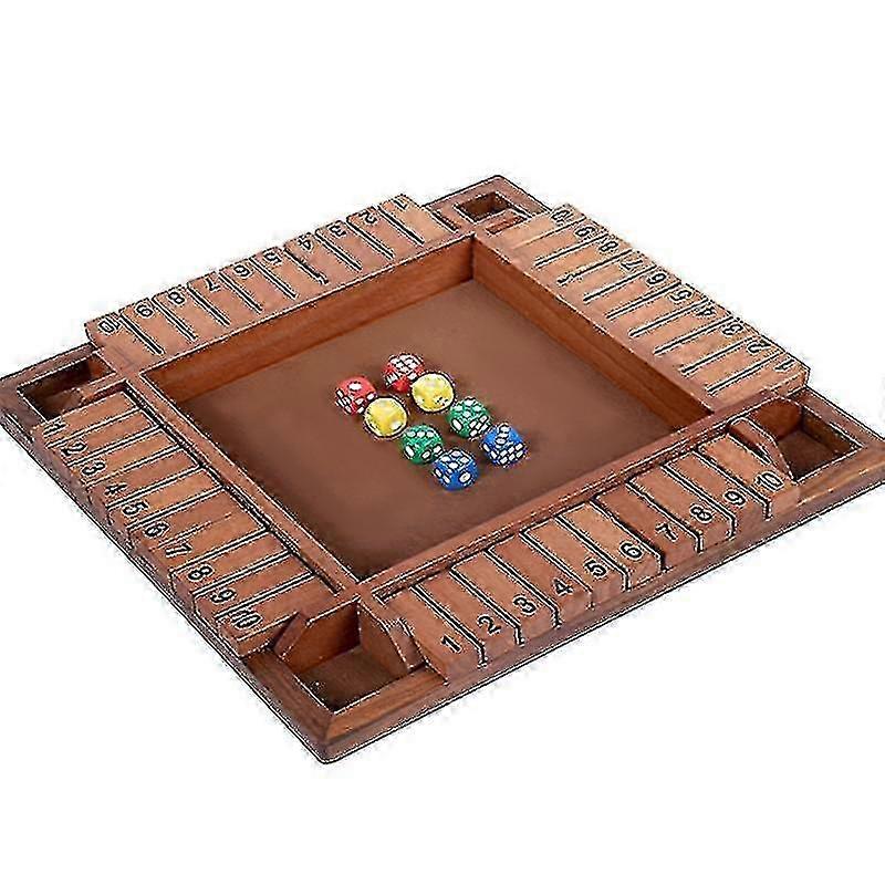 25-26 Shut The Box Tabletop Game Wooden Dice Board Game For 2-4 Players Shut The Box Board Game Set Dice Party Club Drinking Games
