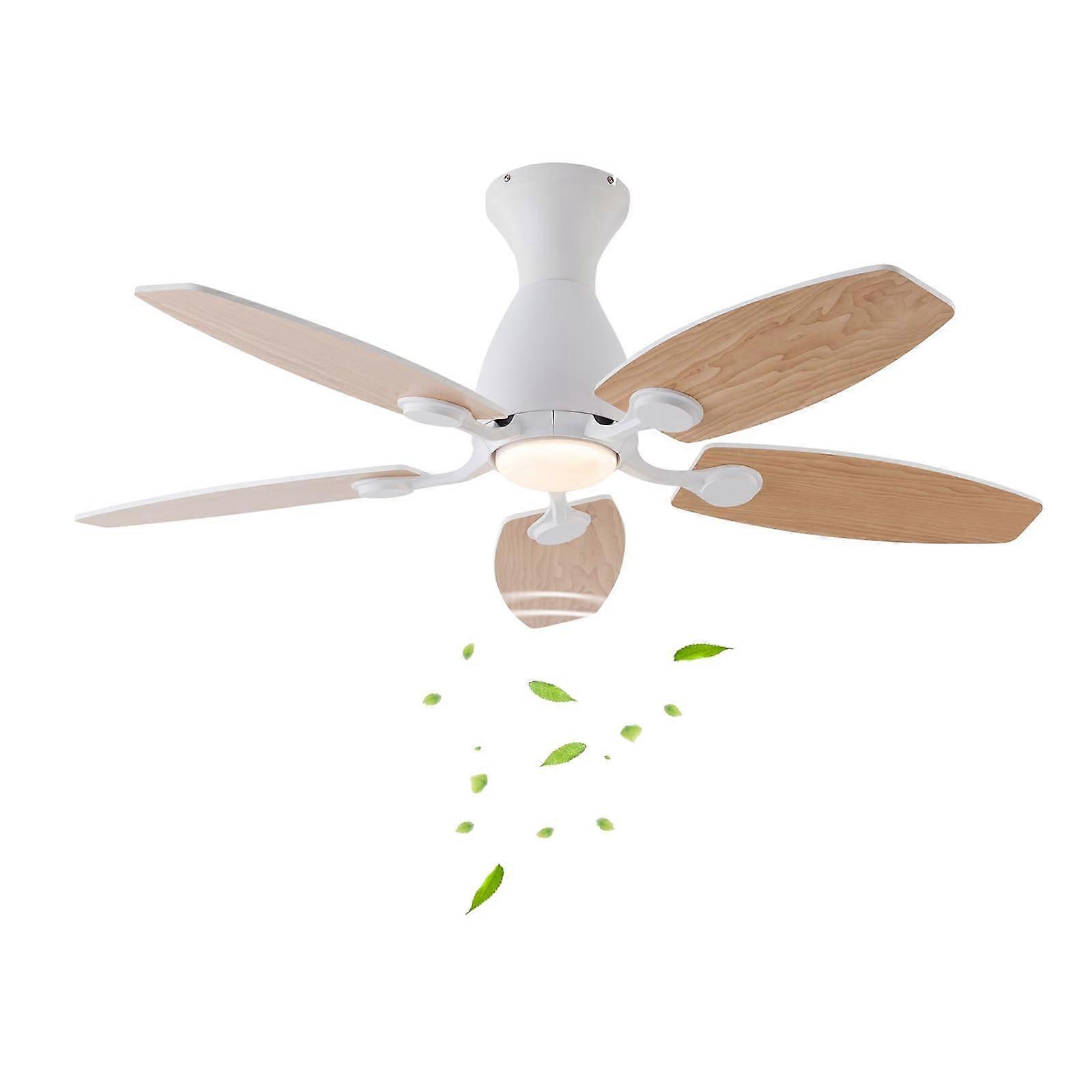 42 Inch Retractable Ceiling Fan with Light and Remote, LED Chandelier, 6Speed Quiet Motor, Matte Black