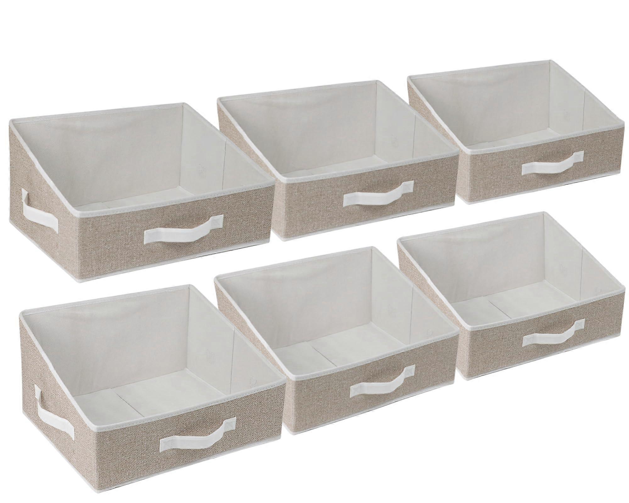 6 Pack Closet Organizer Bins for Shelves, Foldable Fabric Storage Baskets, Large Capacity Coffee