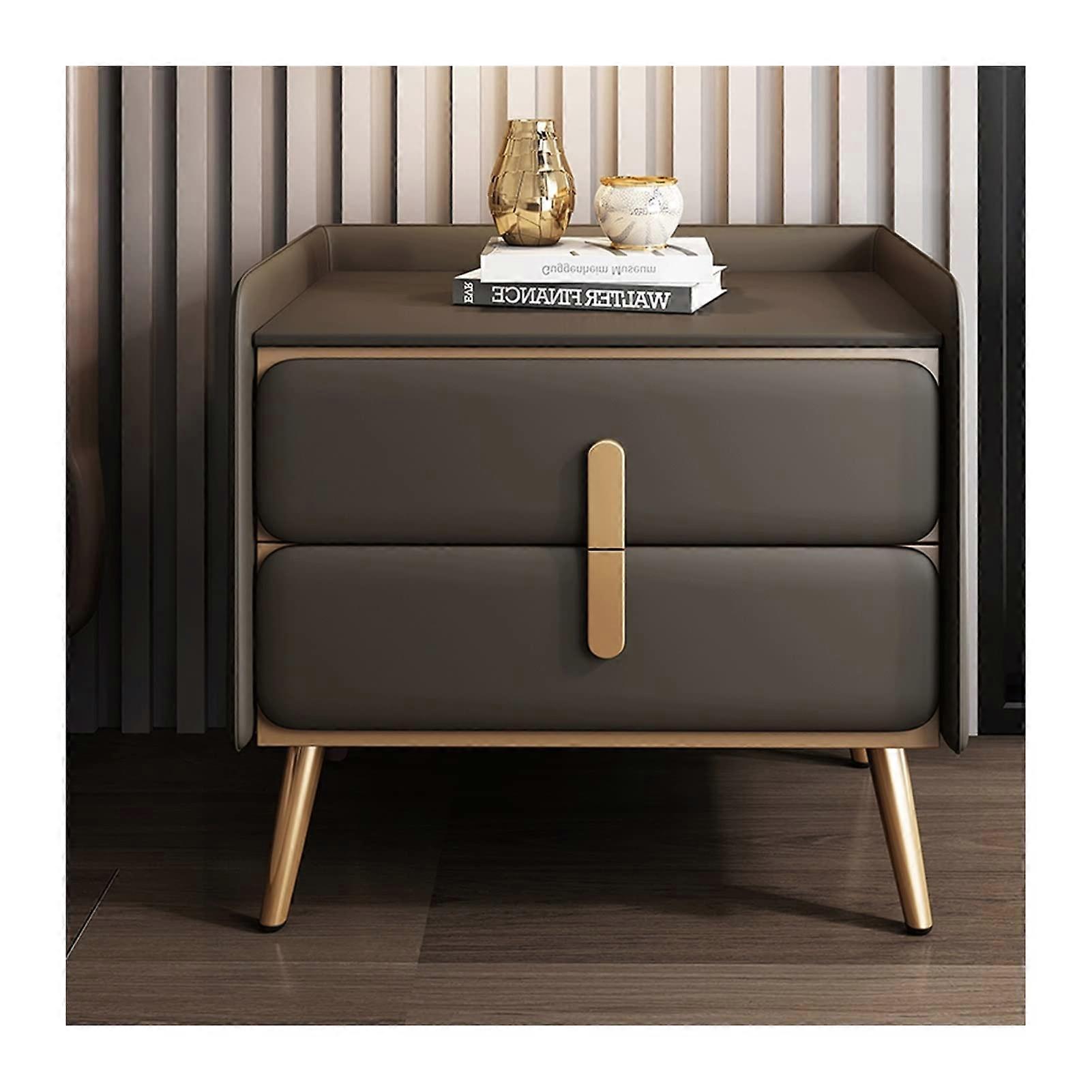 Metal Bedside Table with Dual Drawer Storage, Nordic Nightstand 50cm with ScratchResistant Surface