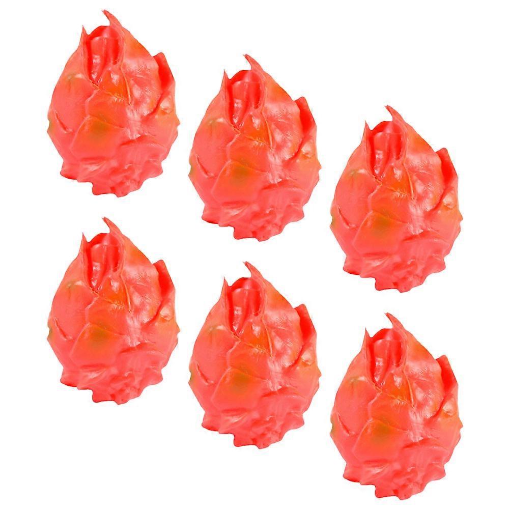 Artificial Pitaya Model for Decor with 6Pcs Mini Dragon Fruit Plastic Ornaments