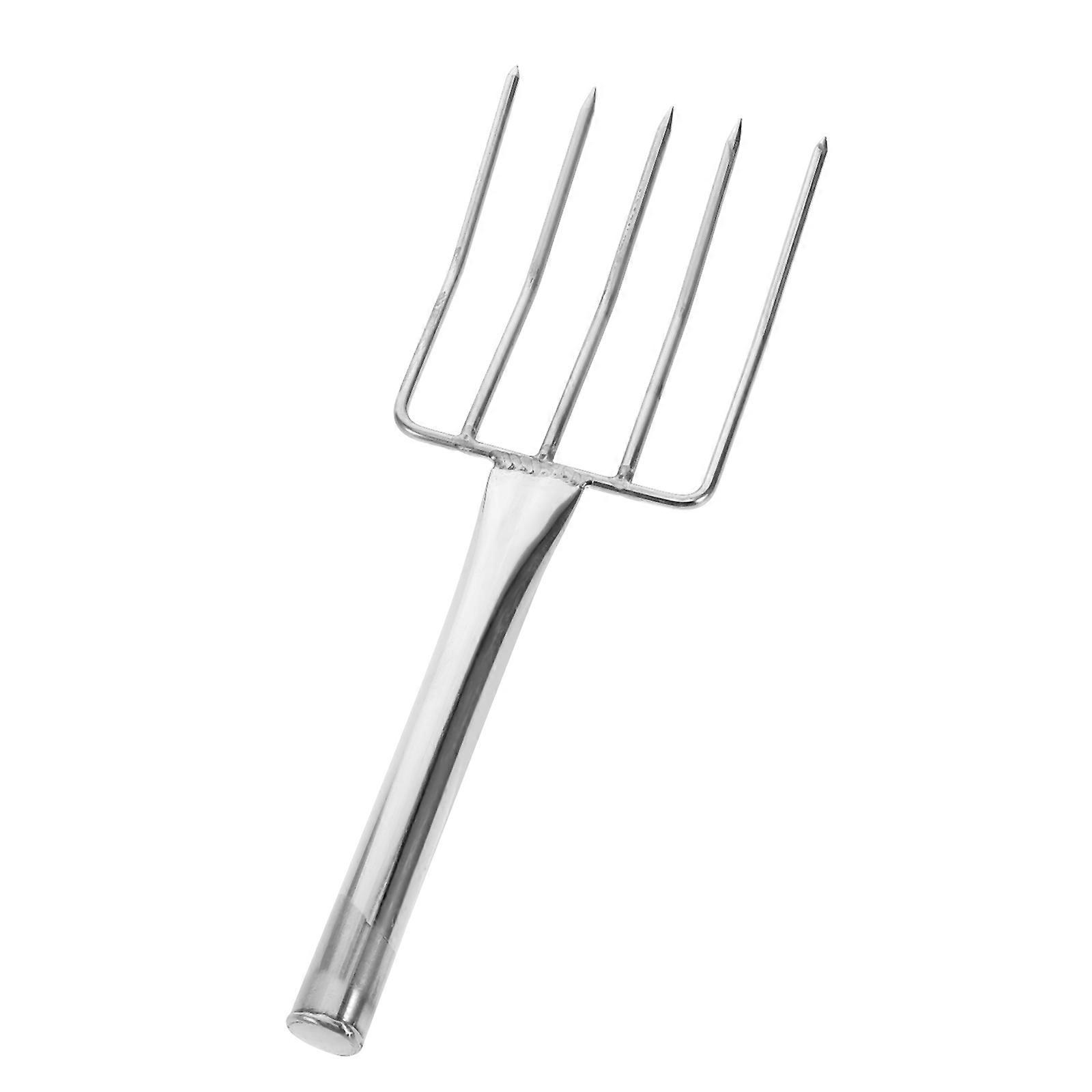 Bean Sprout Fork Silver Metal Multi Function for Soil Scooping