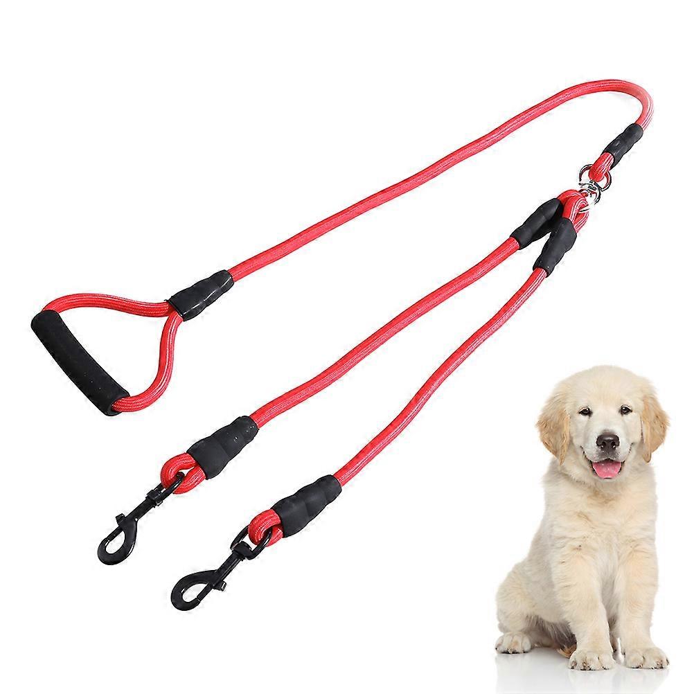 Pet Traction Strap Double Head Dog Pulling Rope for Outdoor Use Red