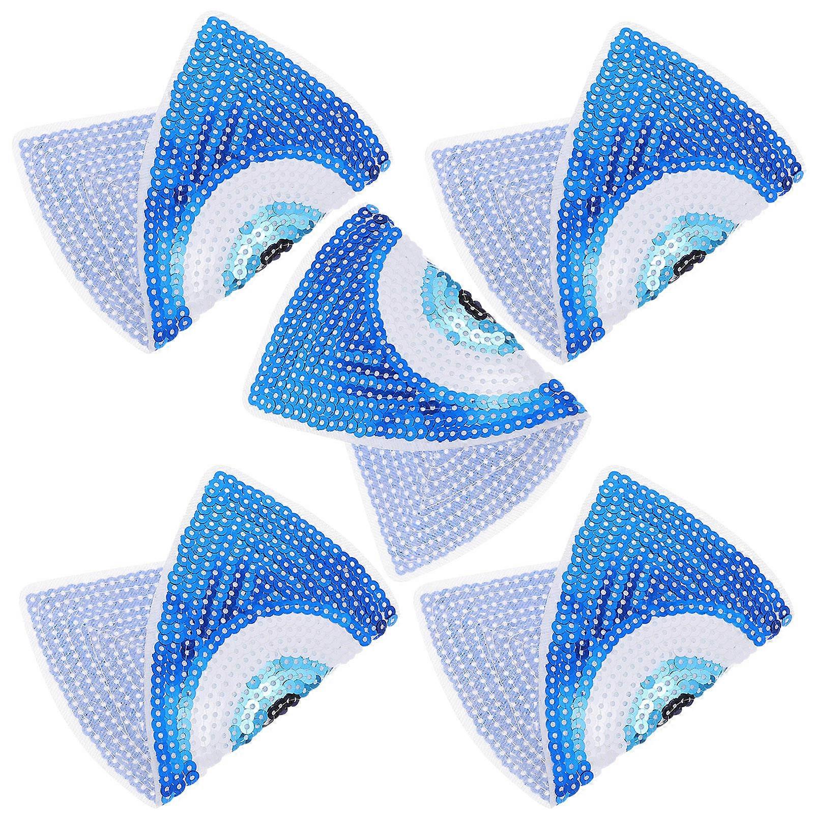 Blue Sewing Patch for Clothes with 5Pcs DIY Sequin Patches