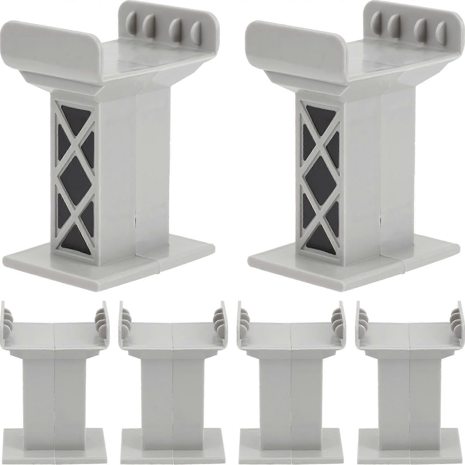 Small Train Bridge Pier Toys for Playing with 6Pcs Track Support Risers