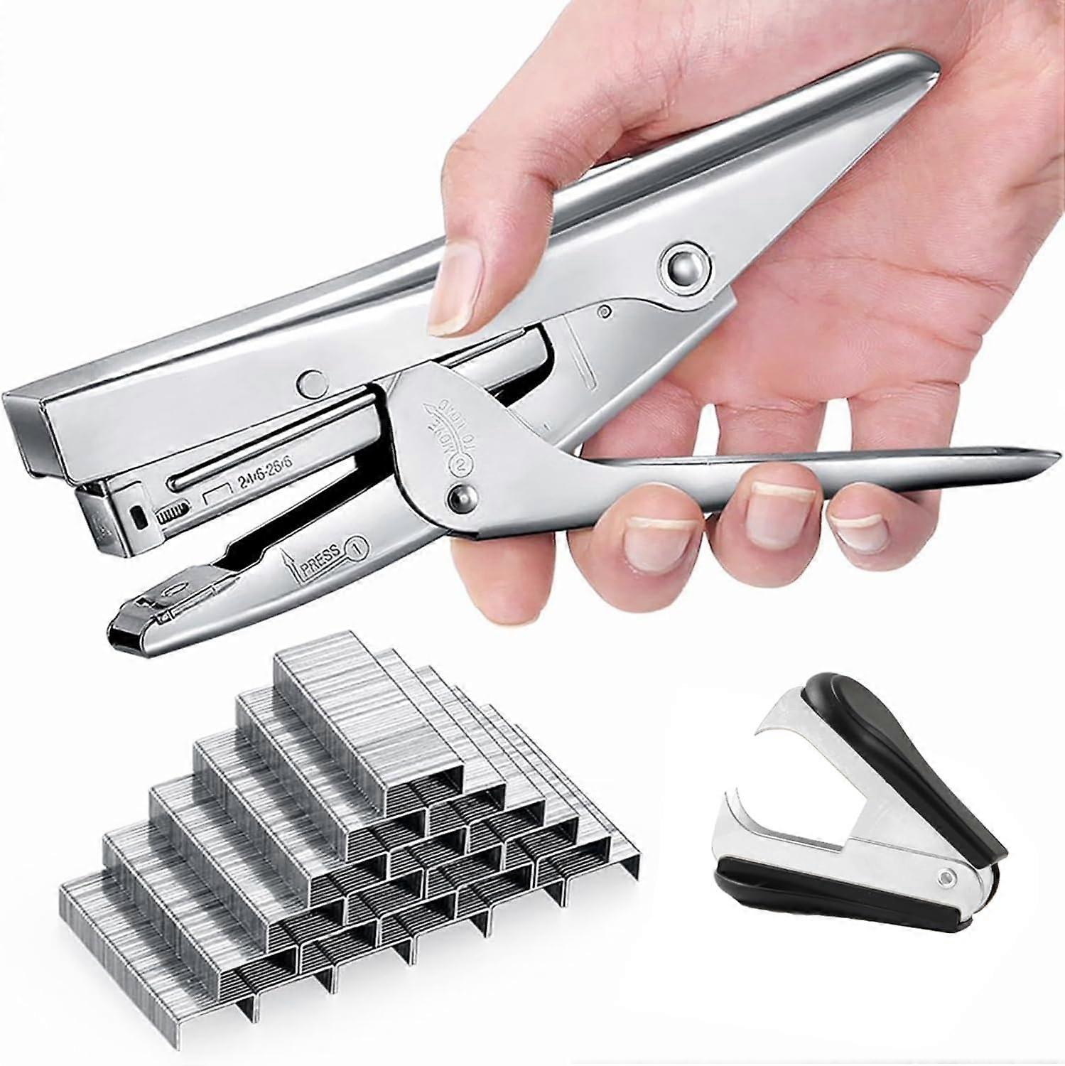 Stapler Plier Stapler with 1000 Staples and Remover Set 20 Sheets Capacity Full Desktop Office Size Work
