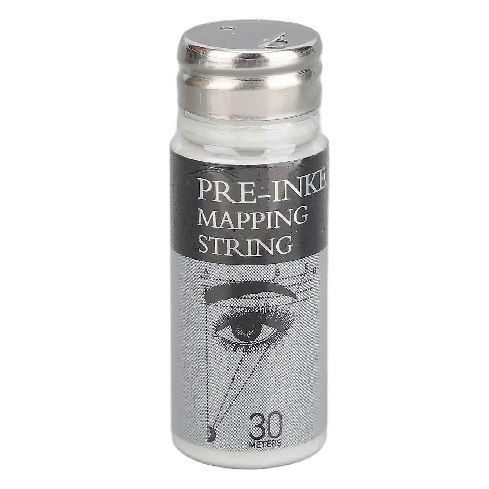 Pre Inked Brow Mapping String with White Ink for Semi Permanent Makeup 98ft and 10ml Bottle