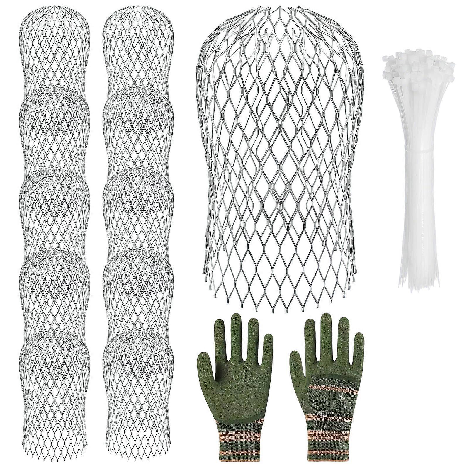 10 Pack Aluminum Gutter Guards and Downspout Filter, Rustproof Expandable Fit Blocks Leaves and Debris