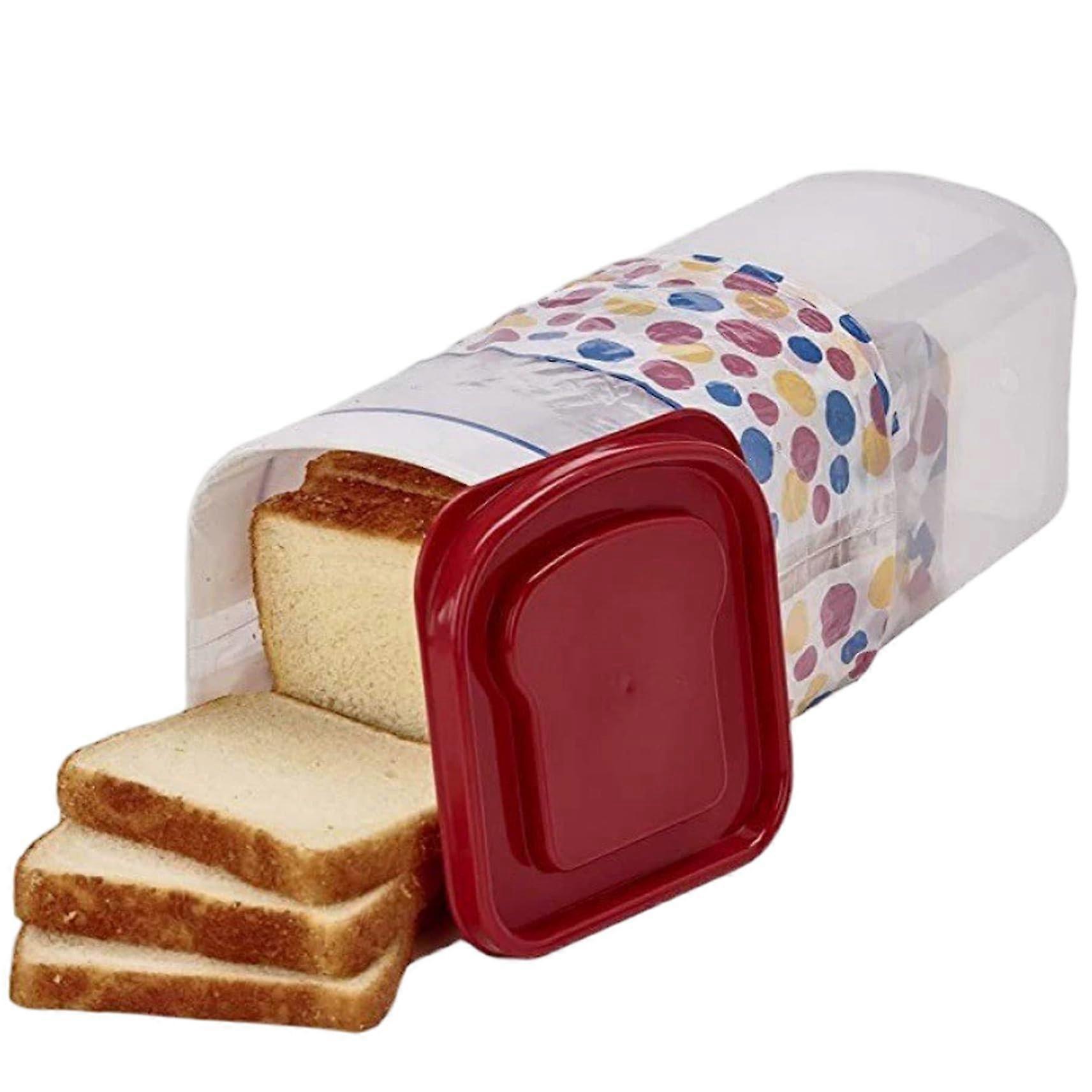 Airtight Bread Storage Container with Lid, Clear Stackable Sandwich Keeper for Kitchen Counter