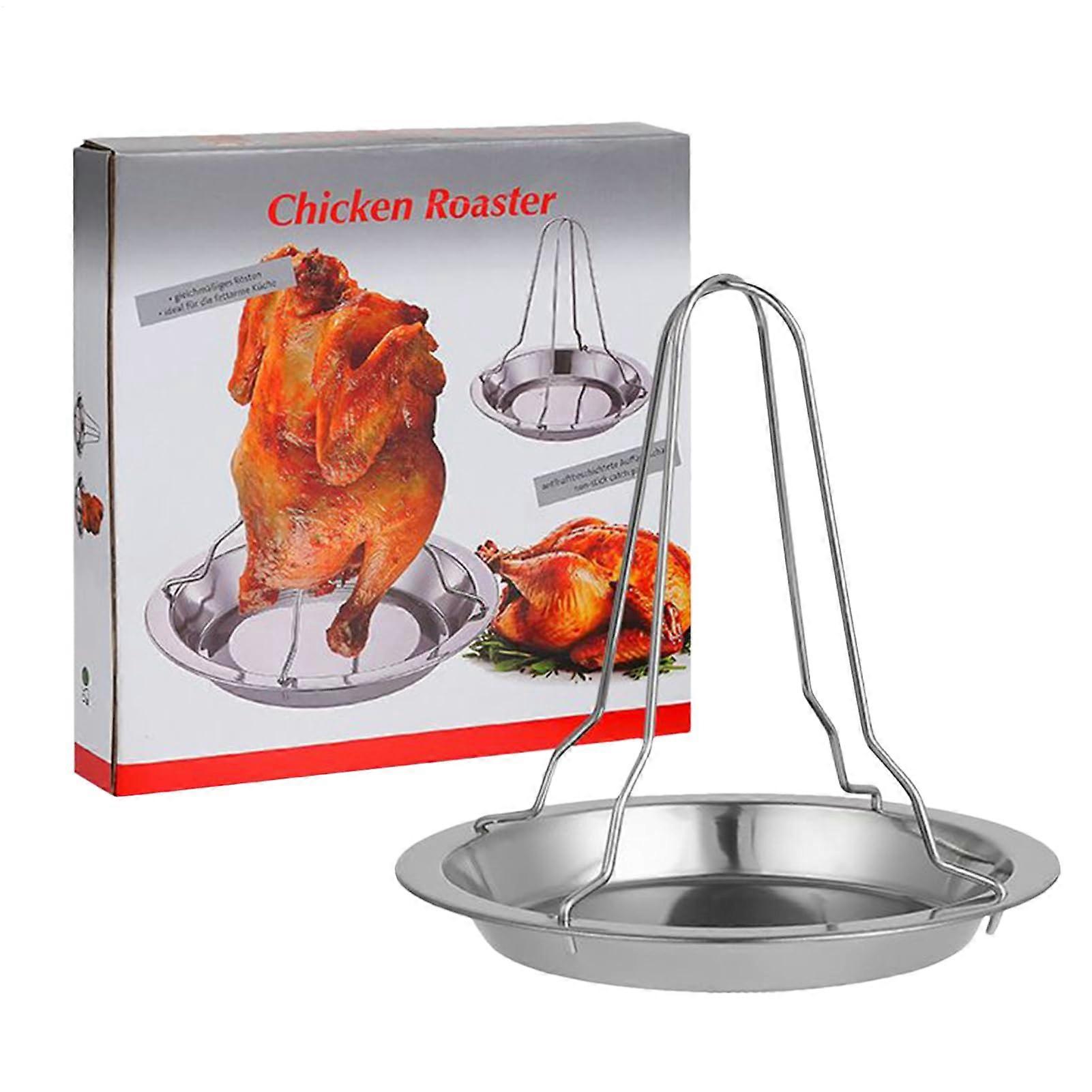 Vertical Chicken Roaster Stainless Steel Foldable Rack for Oven Grill BBQ Camping