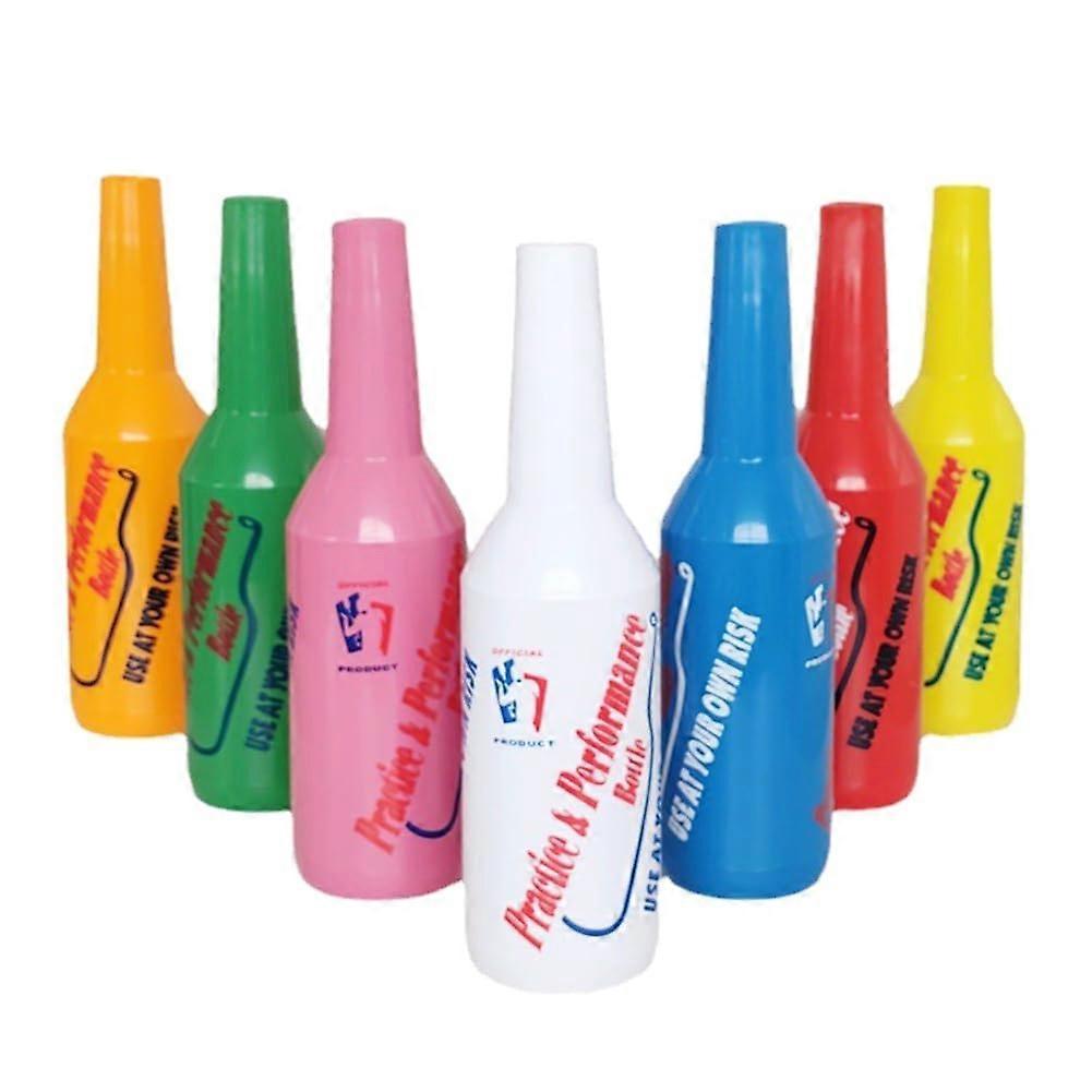 7PCS Colorful Flair Bartender Practice Bottle Set for Bar Pub Cocktail Shaker Training