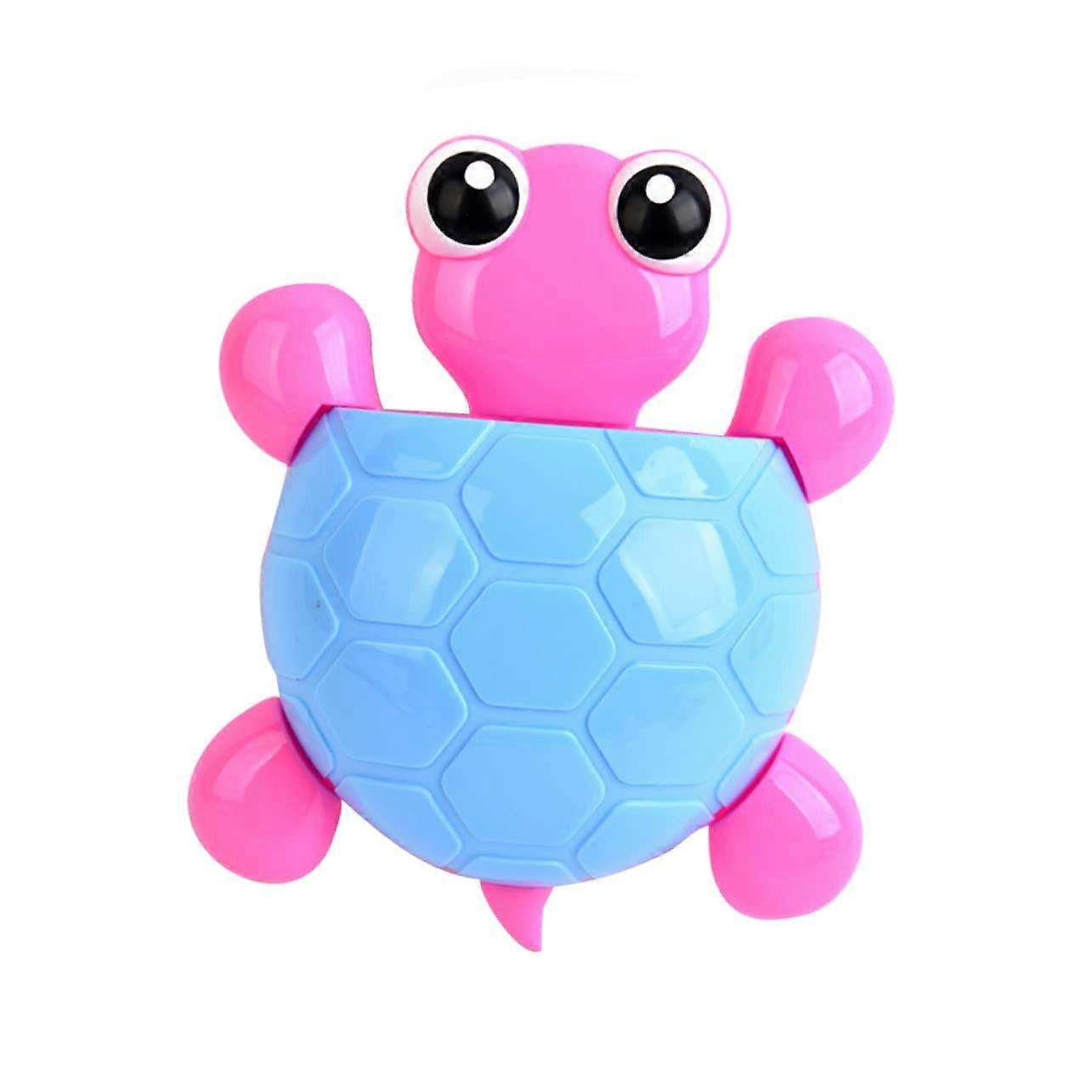 2pcs Turtle Toothbrush Holder Wall Mounted Bathroom Organizer with Toothpaste Container for Kids