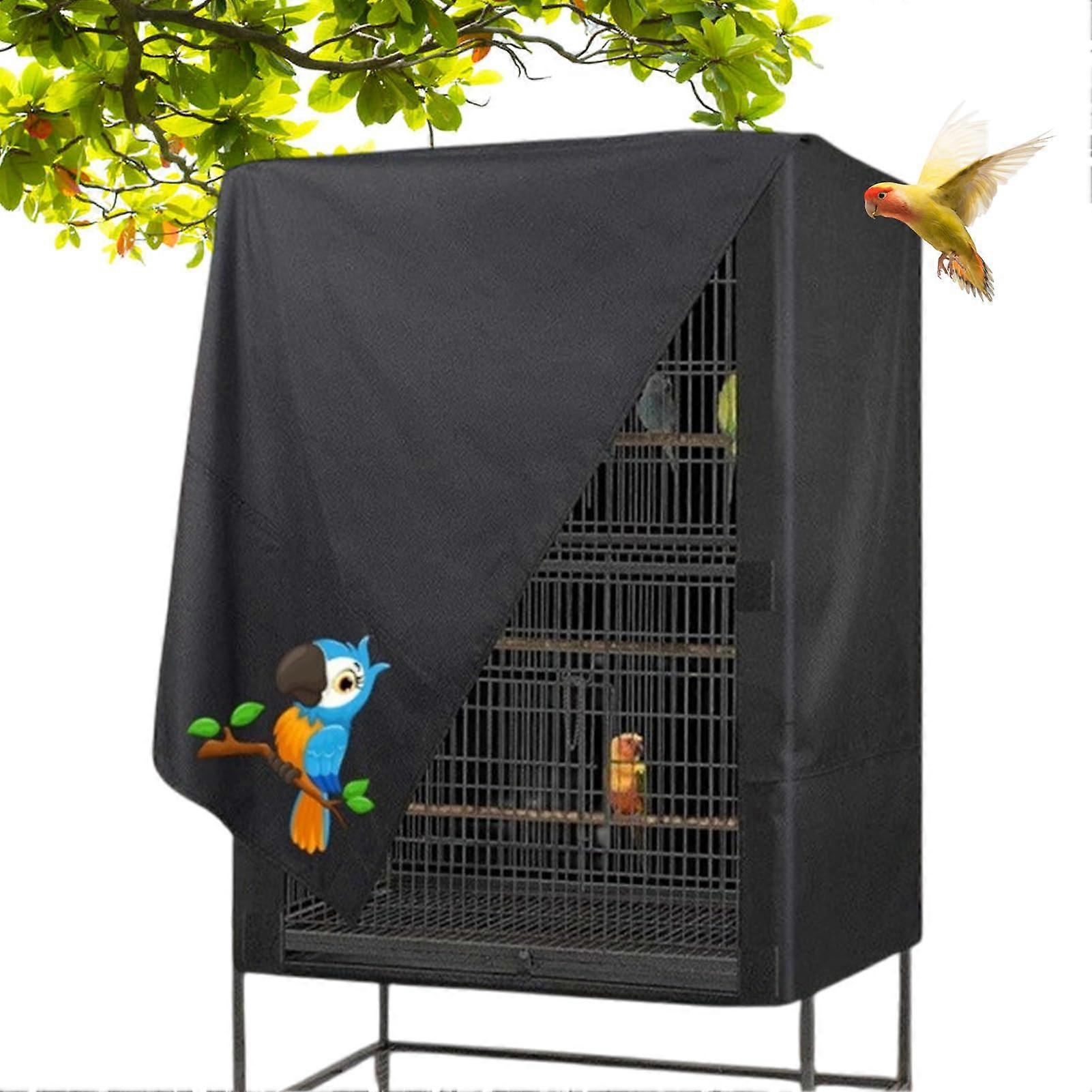 Bird Cage Cover Waterproof Polyester with Parrot Pattern, Breathable Light and Dust Protector 84x59x104cm