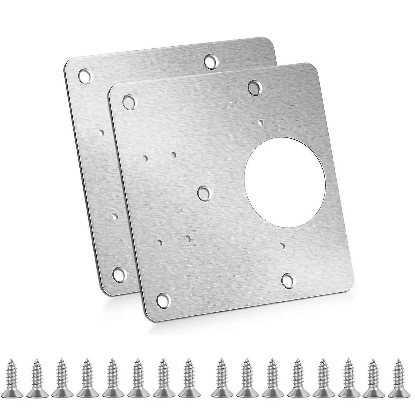 Cabinet Hinge  Plate, Stainless Steel Kit for Kitchen Cupboard Door with Screws, Rustproof