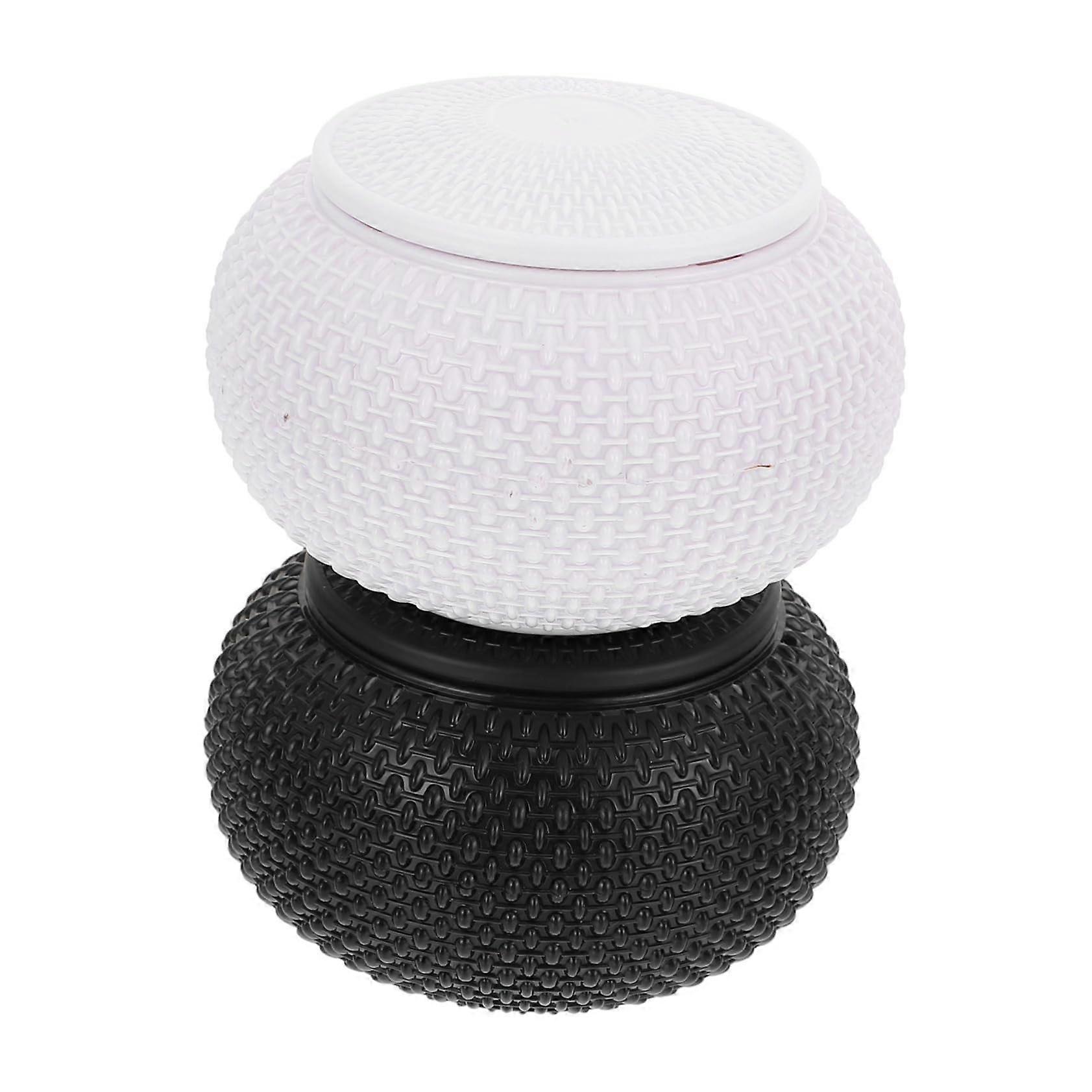 Chess Piece Storage Box and Go Stones Container Set with Secure Lid, Lightweight Compact Design