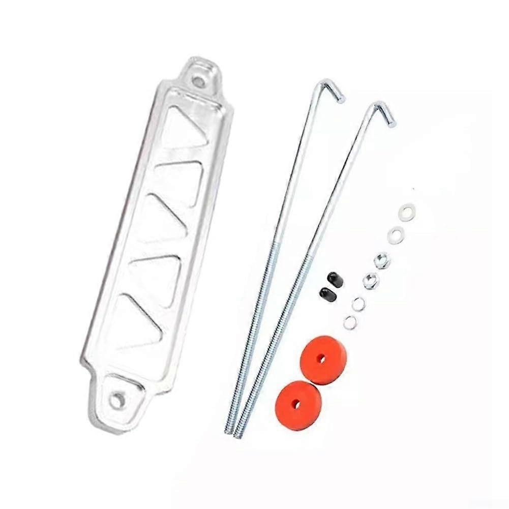 Universal Battery Mount Bracket Silver with Accessories for Enhanced Vehicle Battery Stability