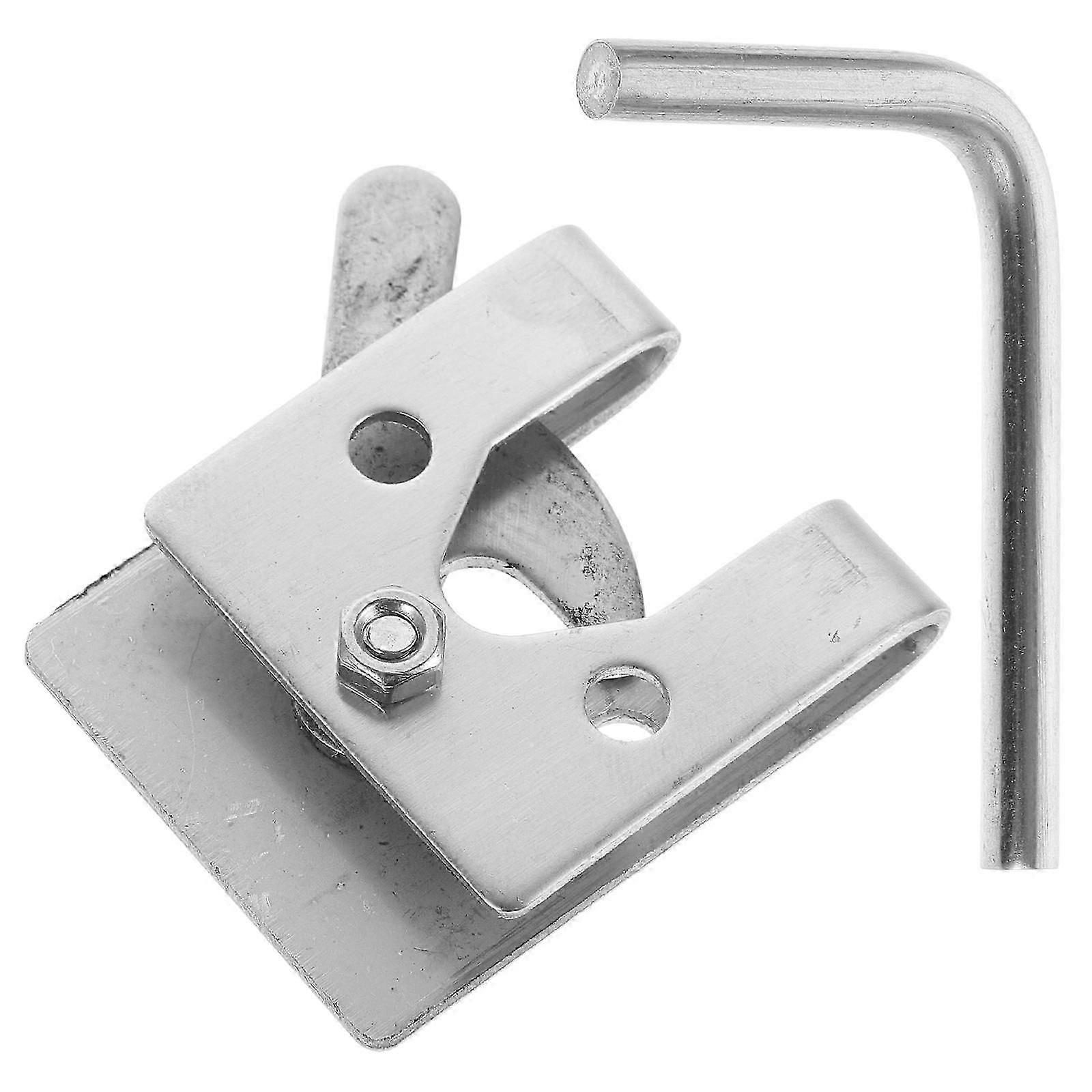 Dog Crate Self-Locking Latch Gate Latch Pet Cage Security Prevent Pick Silver 6.00X5.00X1.00Cm 1Pack