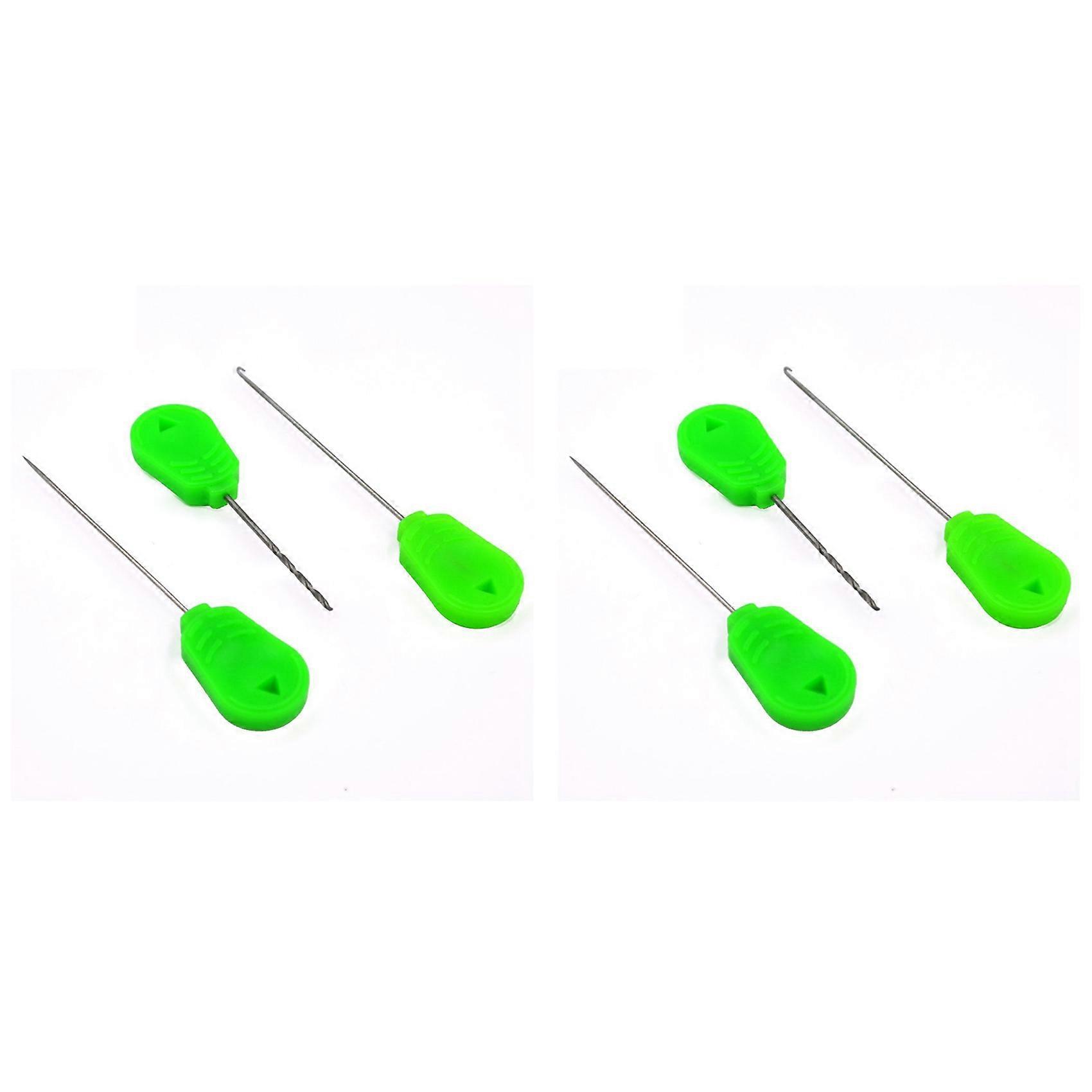 2Set Bait Needle Tool Set Carp Fishing Stringer Needle Rigging Bait Needle Kit Tool (Hook+Stringer+Drill)