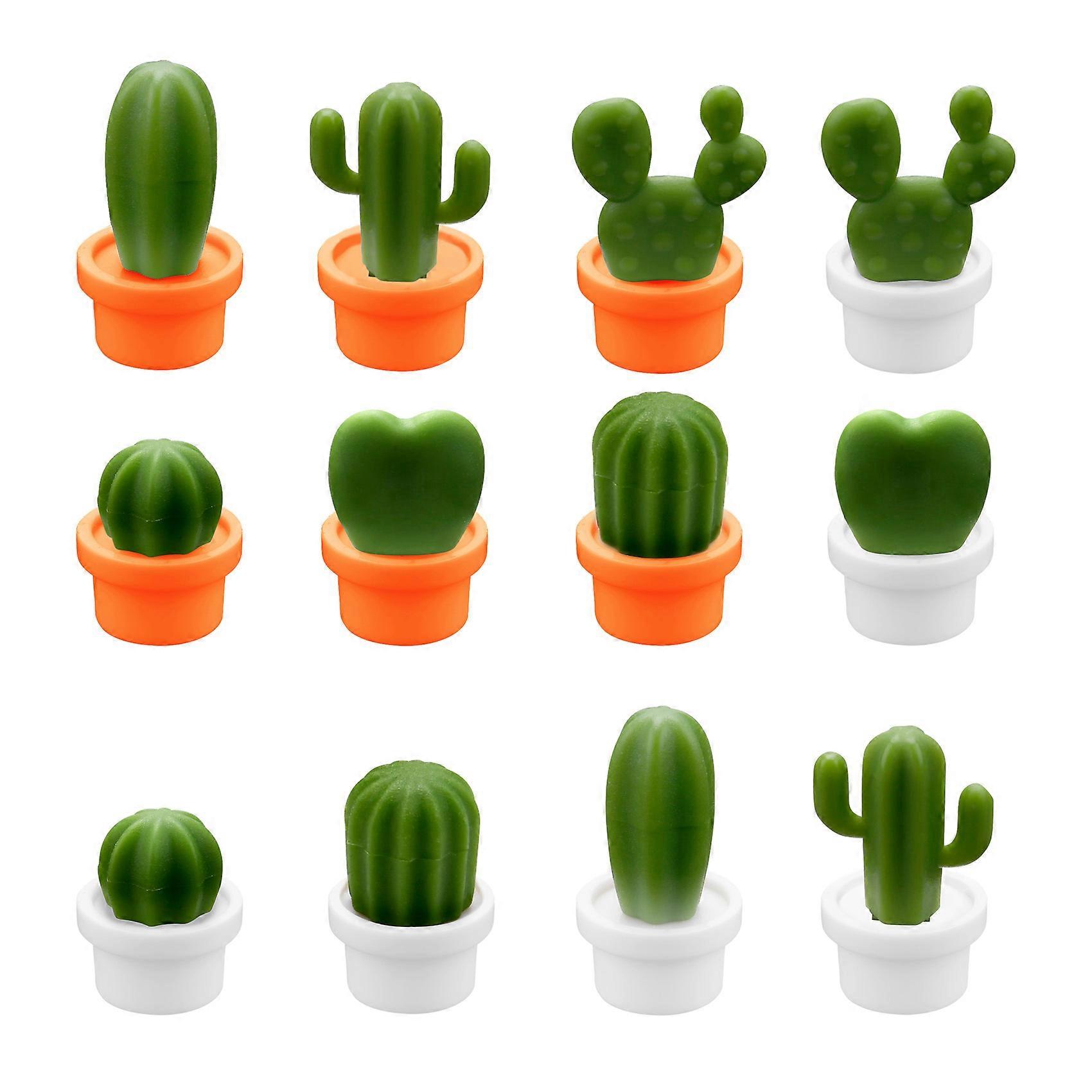 12 Pcs Cute Cactus Refrigerator Magnets