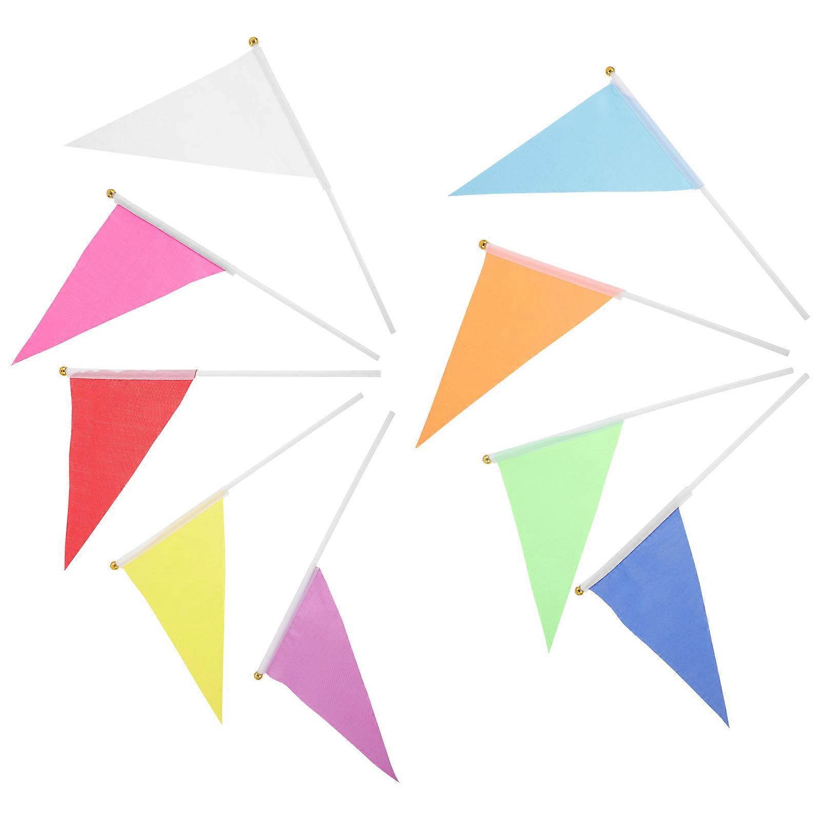 Polyester Handheld Small Flags for Waving 9Pcs Mini Flags Set
