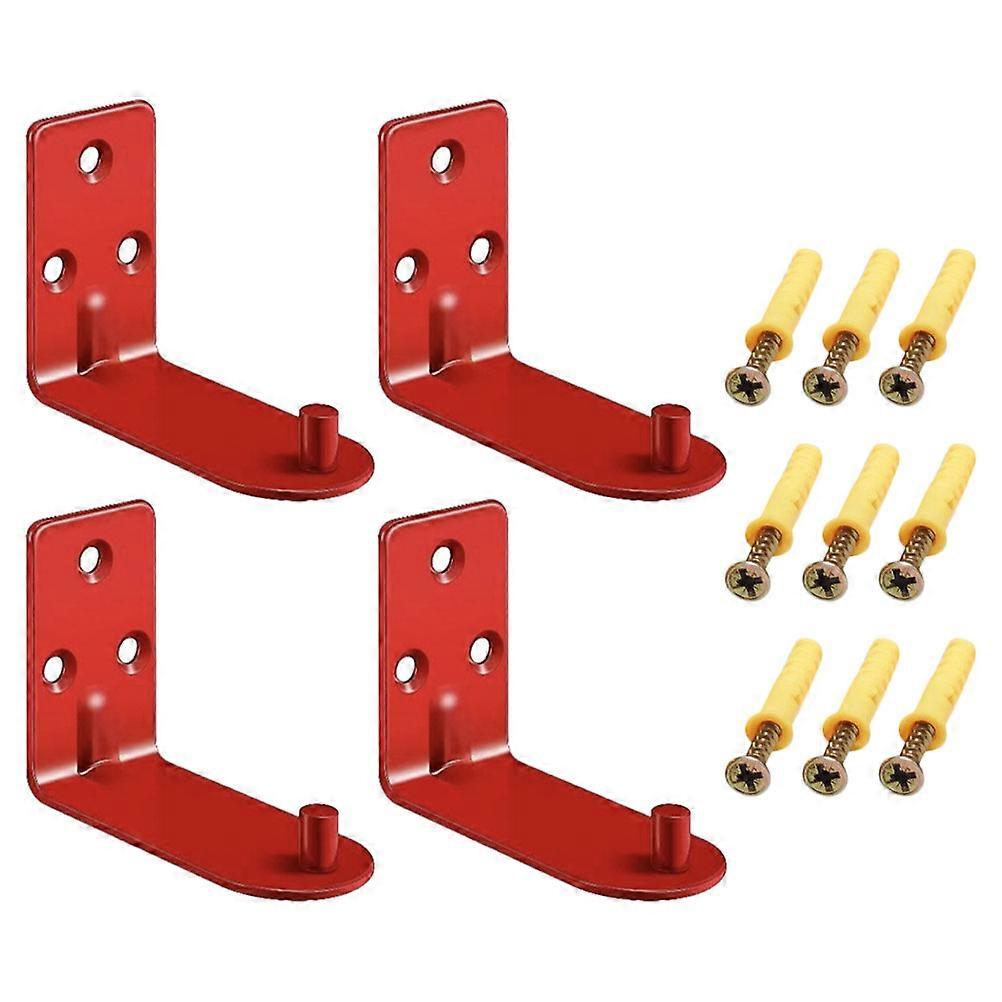Red Fire Extinguisher Bracket Wall Mount Hooks Heavy Duty 4Pcs