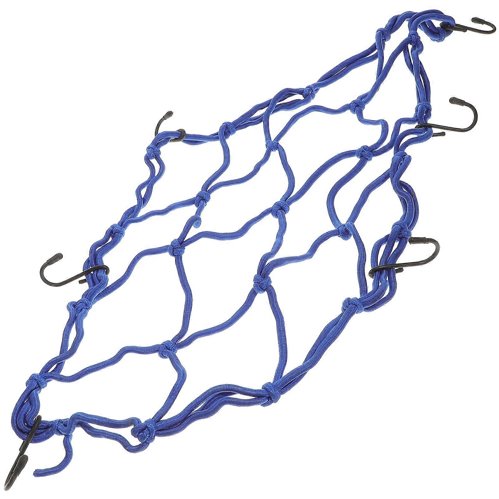 Rear Frame Net Cover for Bicycle Use 2Pcs Blue Elastic Luggage Net