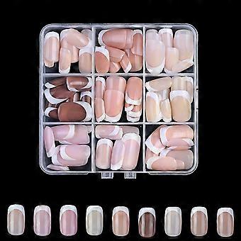 135PCS Soft Gel Nail Tips Medium Square Full Cover Fake Nails Set 15 Sizes for DIY Manicure