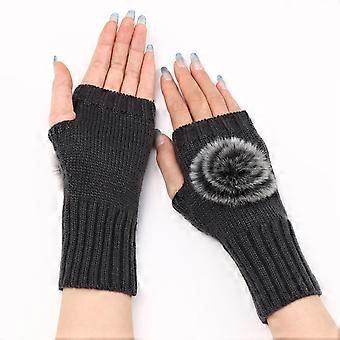 Winterhandschuhe für Damen – Warm, winddicht, mit Thermofutter, Touchscreen-kompatibel, elastisches Bündchen – Dunkelgrau