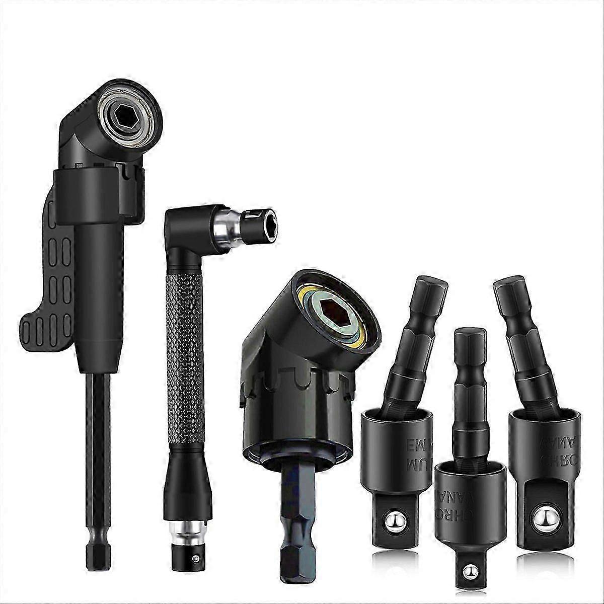 6Pcs Right Angle Drill Attachment Set with 105 Angle Drill Adapter and Impact Grade Socket Adapter