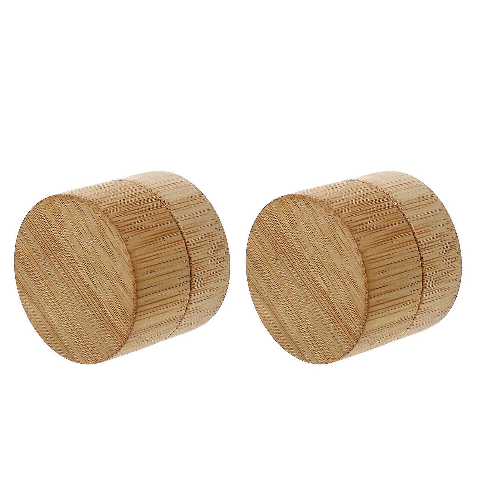 Bamboo Multipurpose Cream Bottles for Storage Use Refillable 2Pcs Set