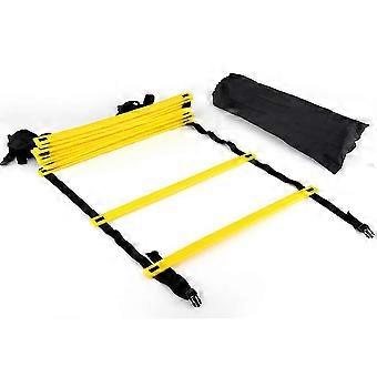 Échelle d'entraînement de vitesse et d'agilité, 12 barreaux plats réglables, 6 m, compatible avec le football.