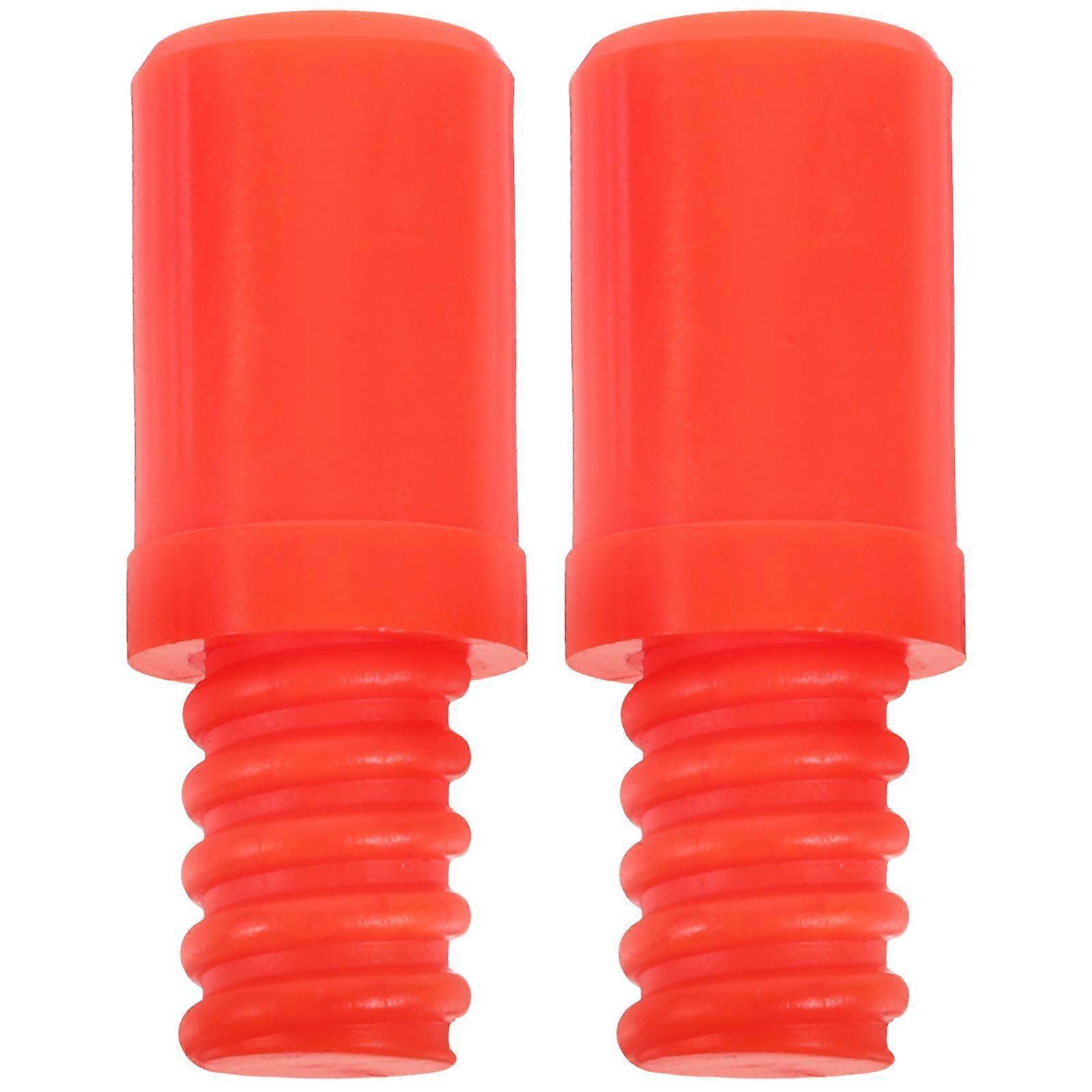2Pcs Broom Extension Pole Adapter Tip Plastic Threaded Handle Tip Repairing Threaded Tips Orange
