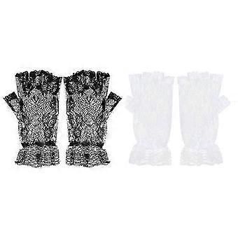 Guantes de encaje de 2pair para mujer